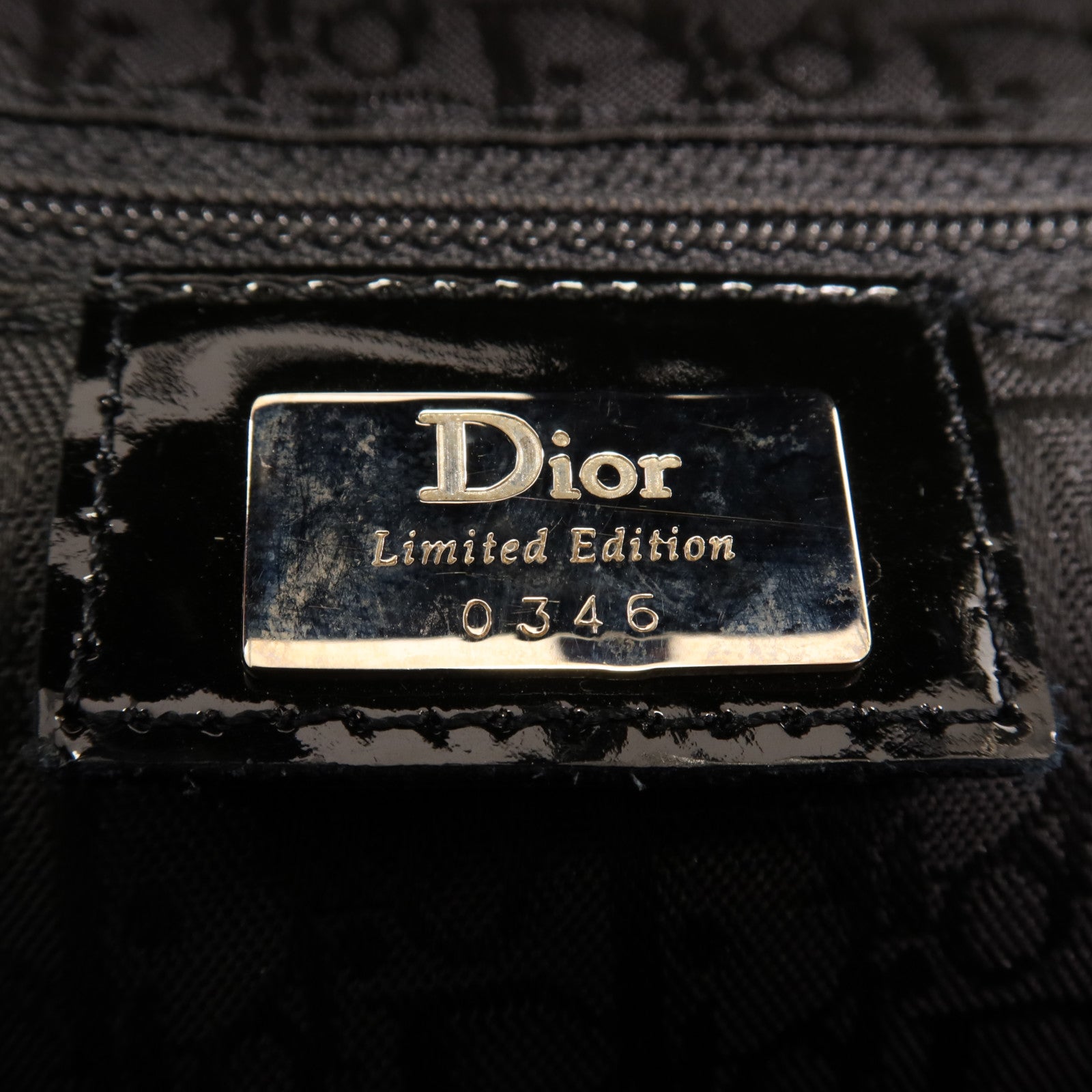 Dior 天鵝絨/皮革Saddle Bag銀扣手挽袋