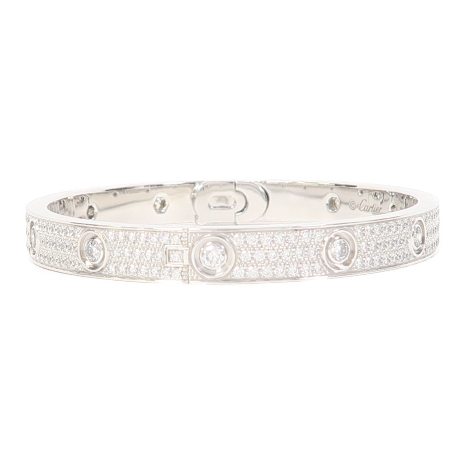 CARTIER 18K白金Love Bracelet Diamond鑽石手鐲