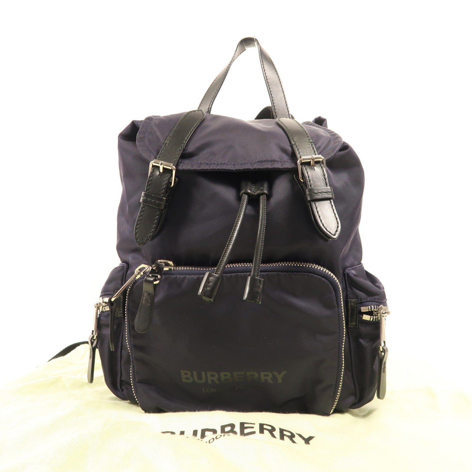 BURBERRY 尼龍Backpack銀扣背包