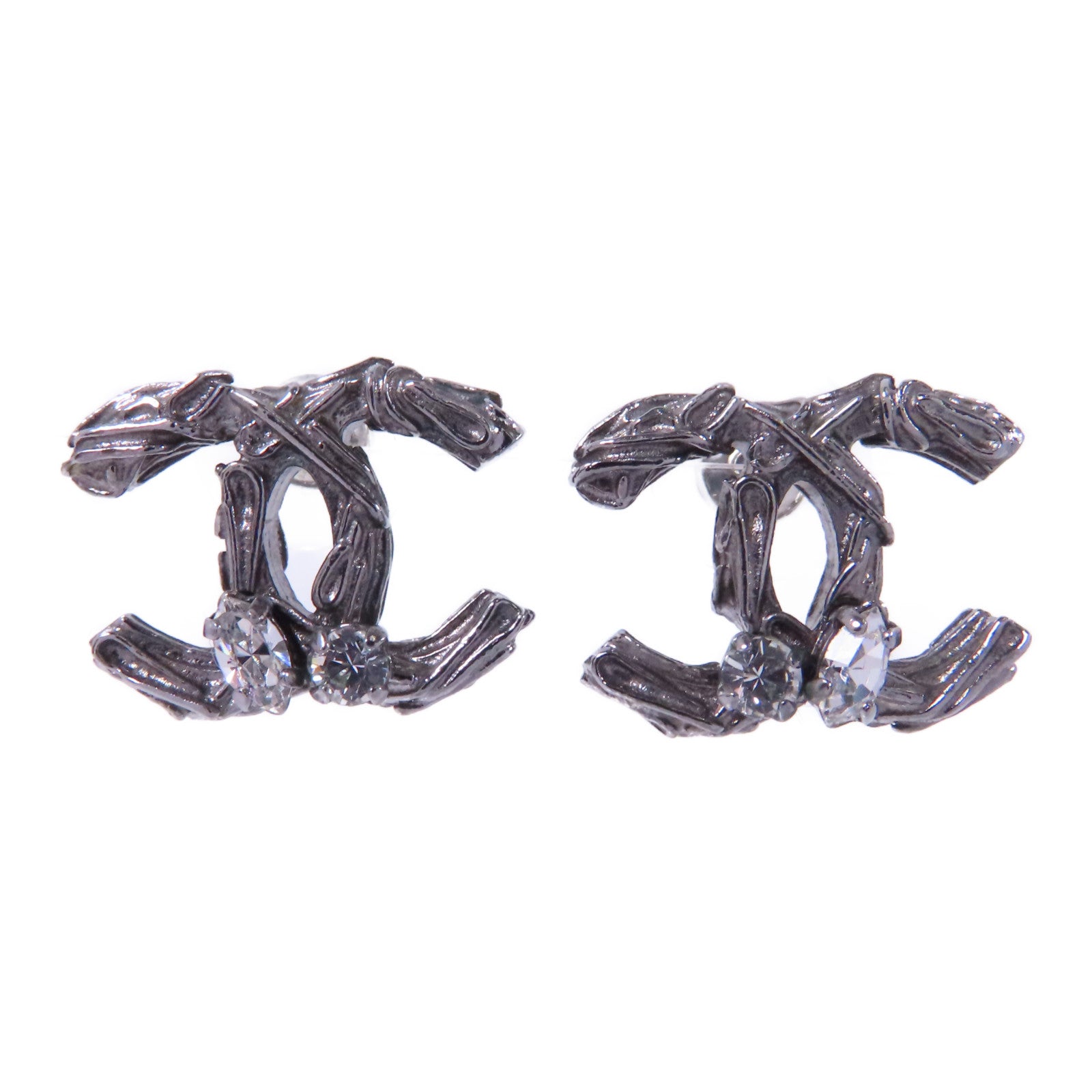 CHANEL PVC/金屬Earrings耳環銀色/透明