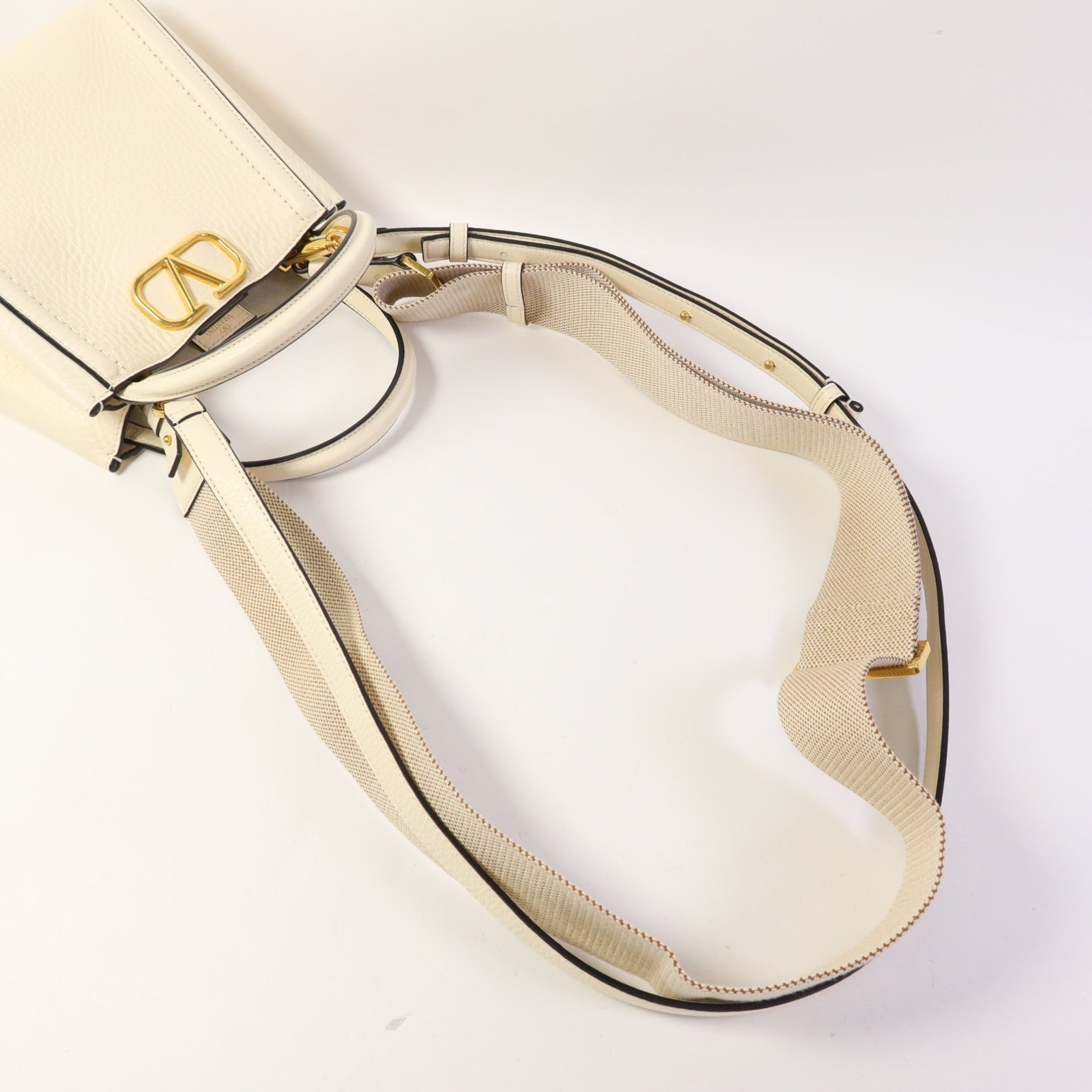Valentino 牛皮皮革2 Way Shoulder Bag金扣手挽肩背兩用袋