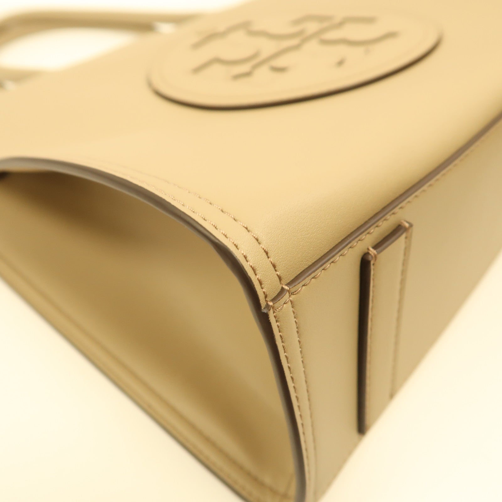 Tory Burch 牛皮皮革Shoulder Bag金扣手挽肩背兩用袋奶茶色