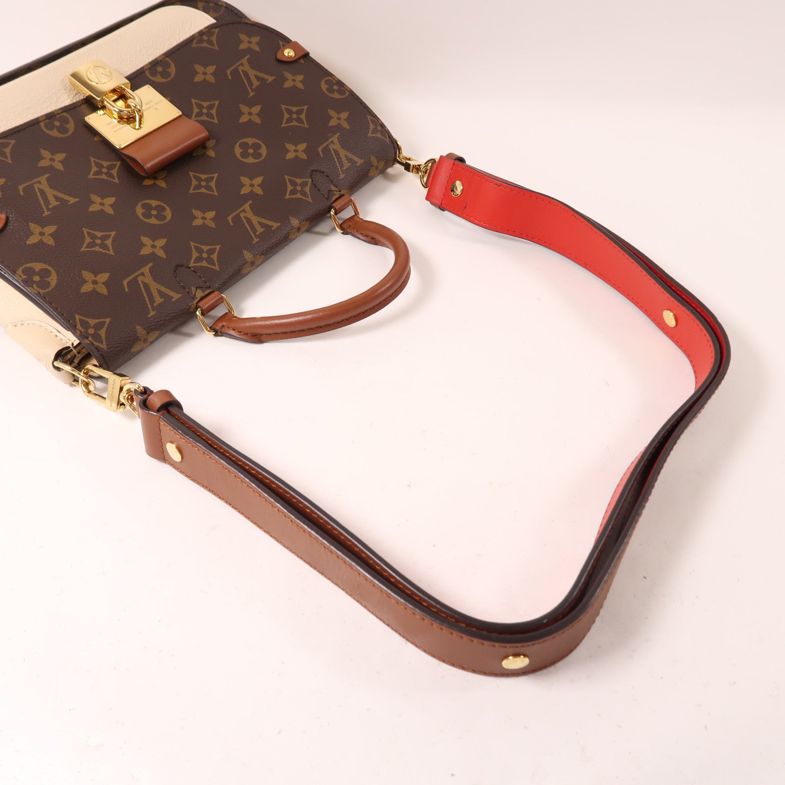 LOUIS VUITTON Monogram Vaugirard金扣手挽肩背兩用袋啡色/米色