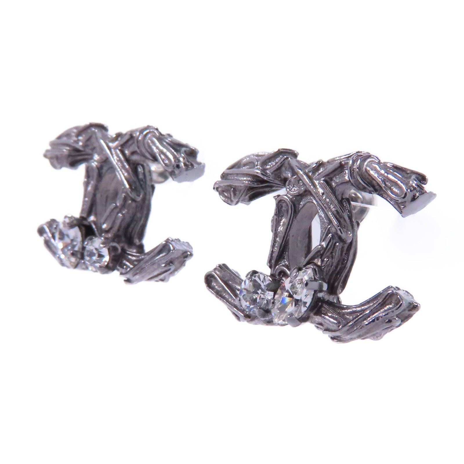 CHANEL PVC/金屬Earrings耳環銀色/透明