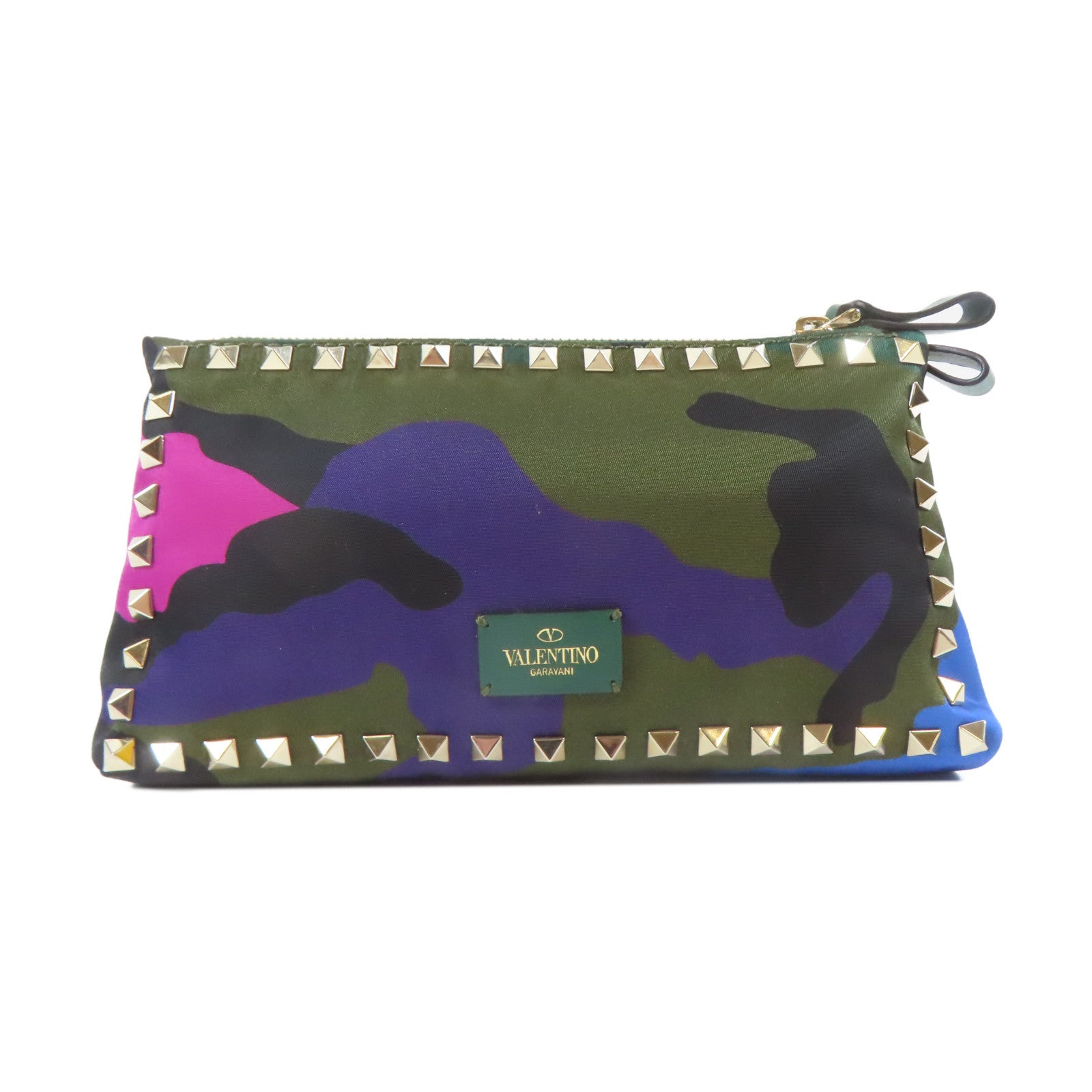 Valentino 【激減優惠】尼龍Clutch Bag金扣手拿包迷彩色