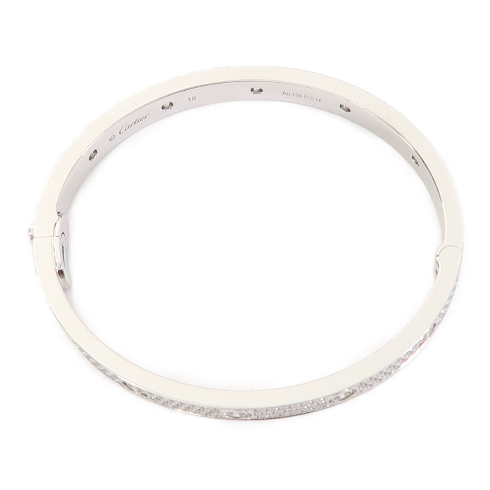 CARTIER 18K白金Love Bracelet Diamond鑽石手鐲