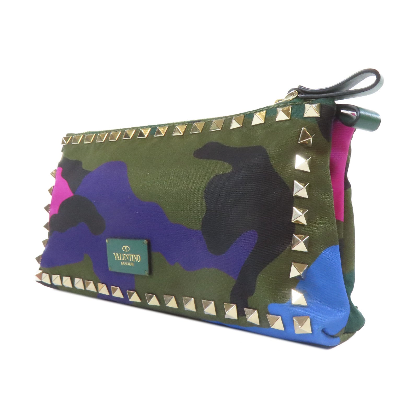 Valentino 【激減優惠】尼龍Clutch Bag金扣手拿包迷彩色