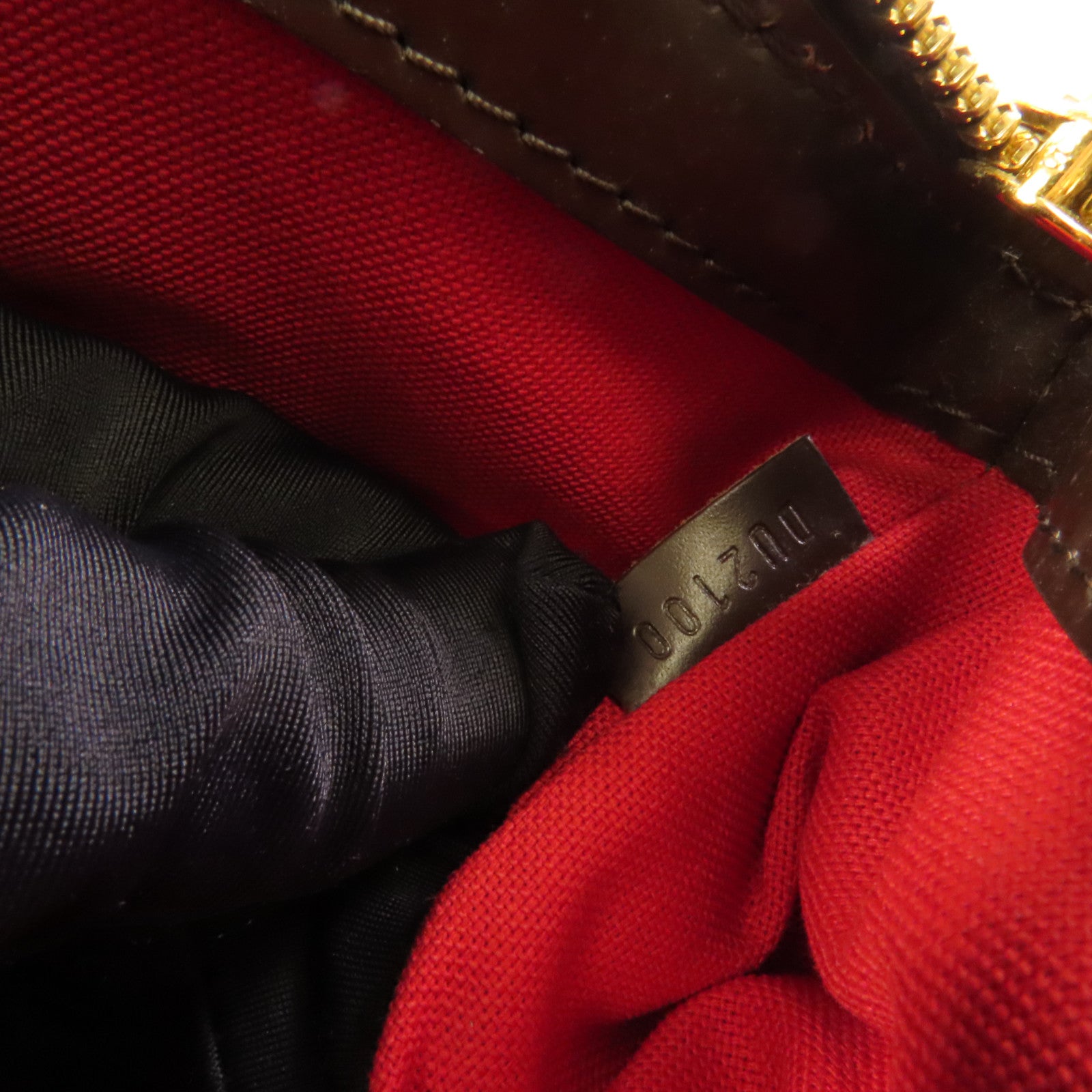 LOUIS VUITTON Damier Verona PM金扣手挽袋