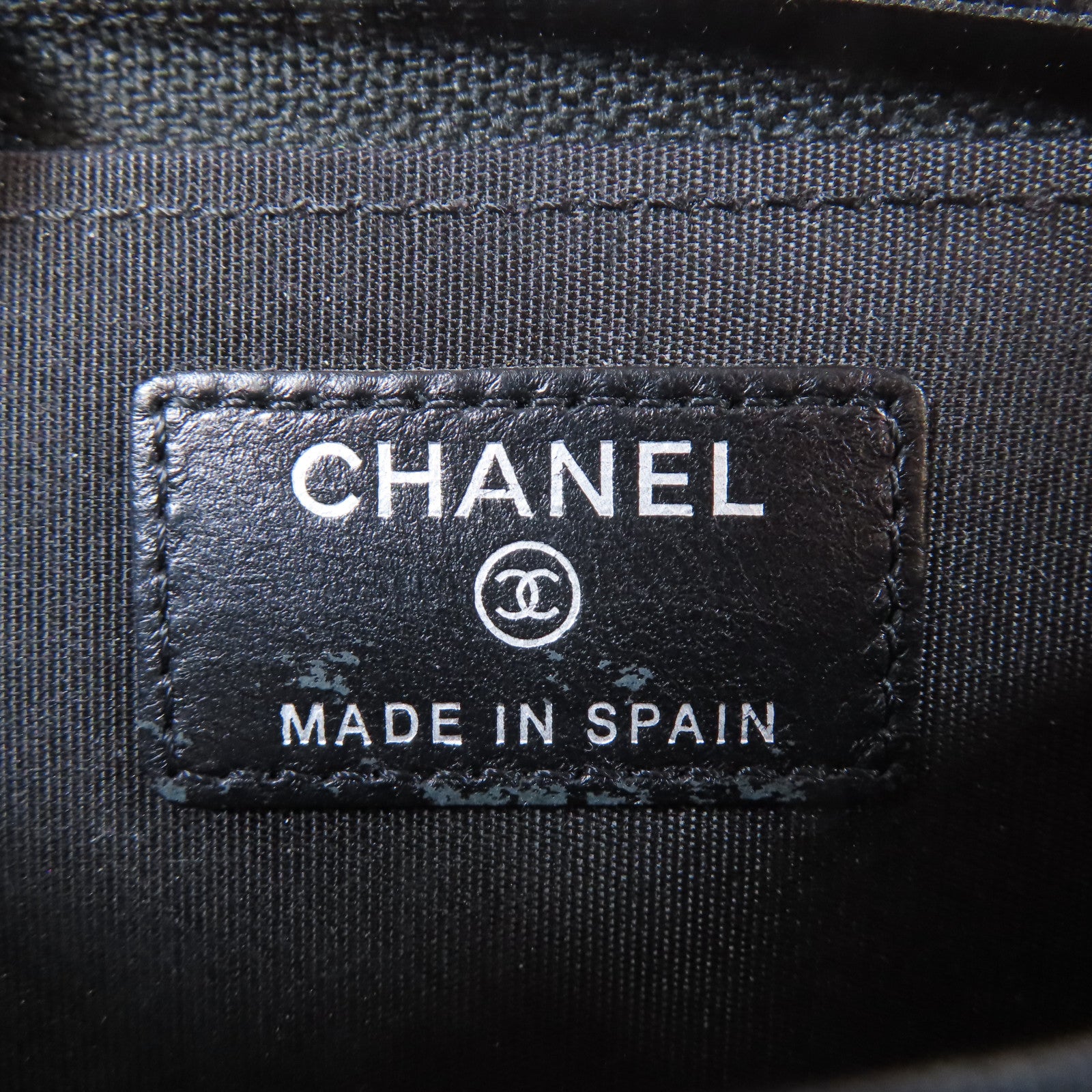 CHANEL 菱格羊皮皮革Card Case銀扣卡片套黑色