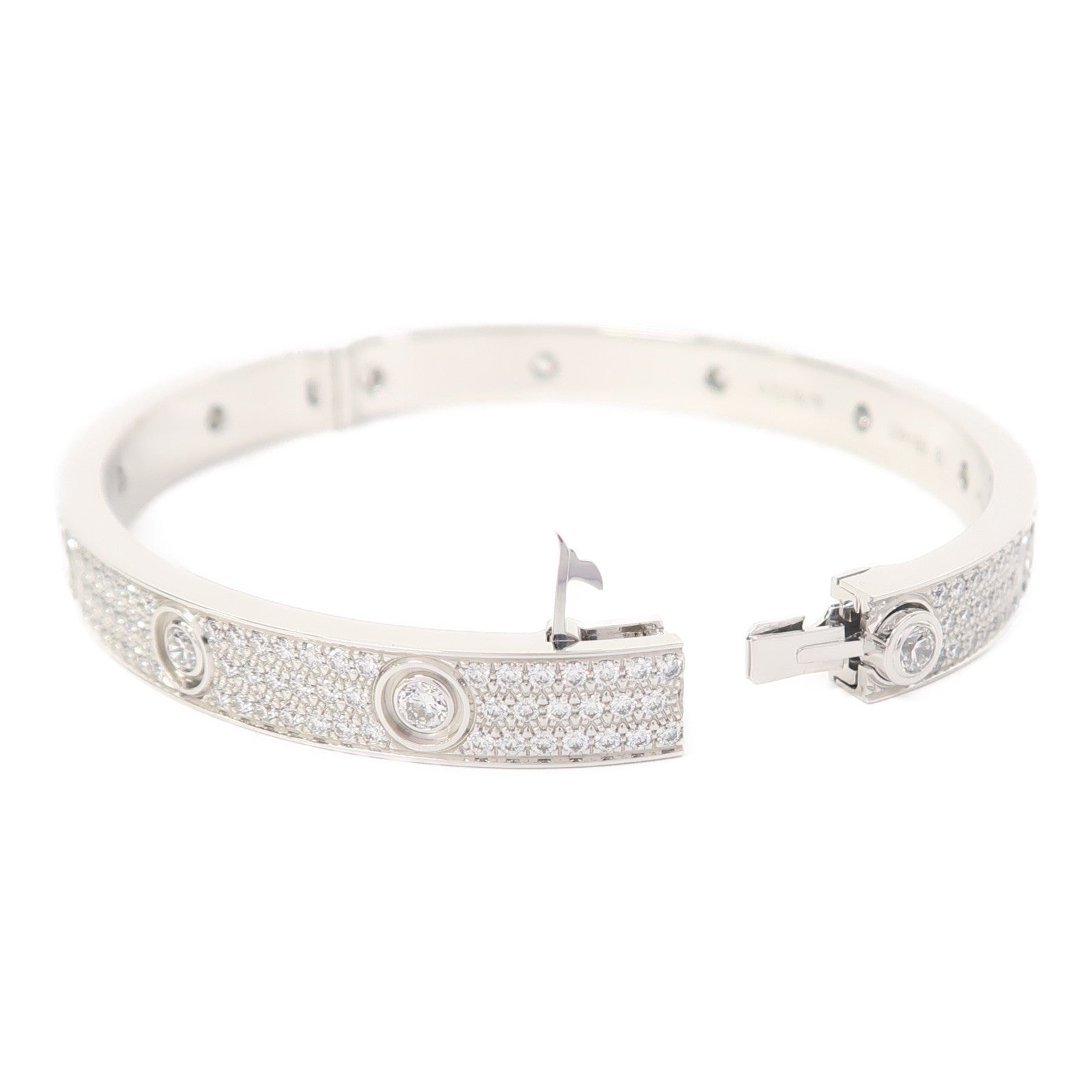 CARTIER 18K白金Love Bracelet Diamond鑽石手鐲