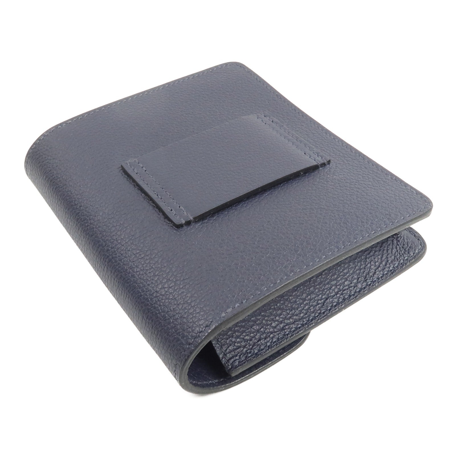 HERMES 【激減優惠】Evercolor皮革Roulis Slim Wallet錢包Bleu Nuit