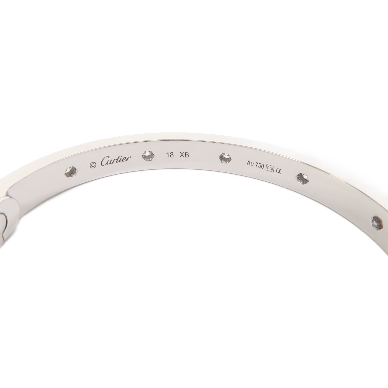 CARTIER 18K白金Love Bracelet Diamond鑽石手鐲