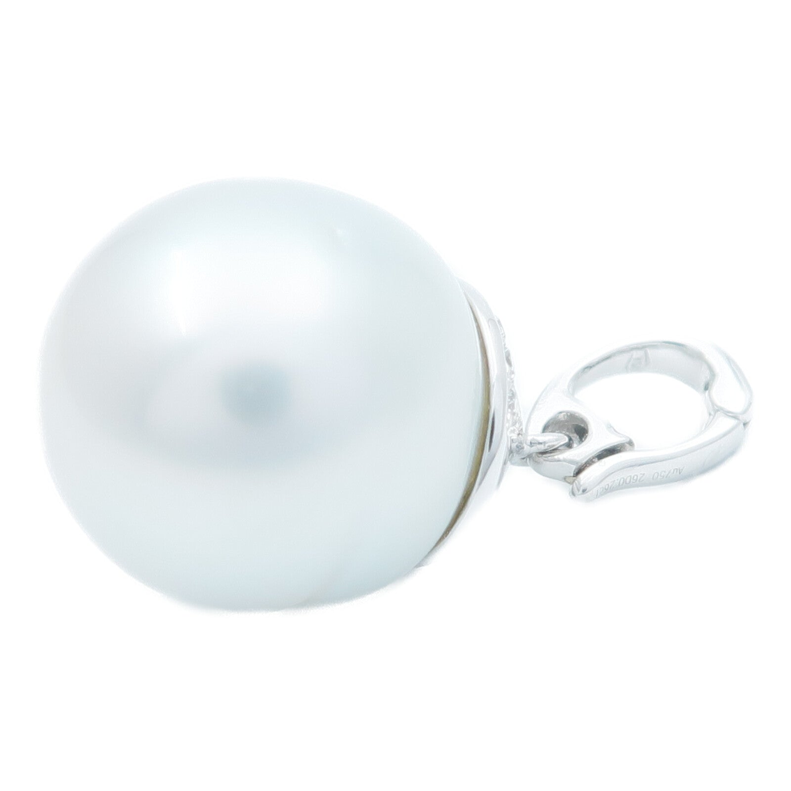 JEWELRY 18K白金Pearl Diamond Pendant Top珍珠/鑽石吊墜