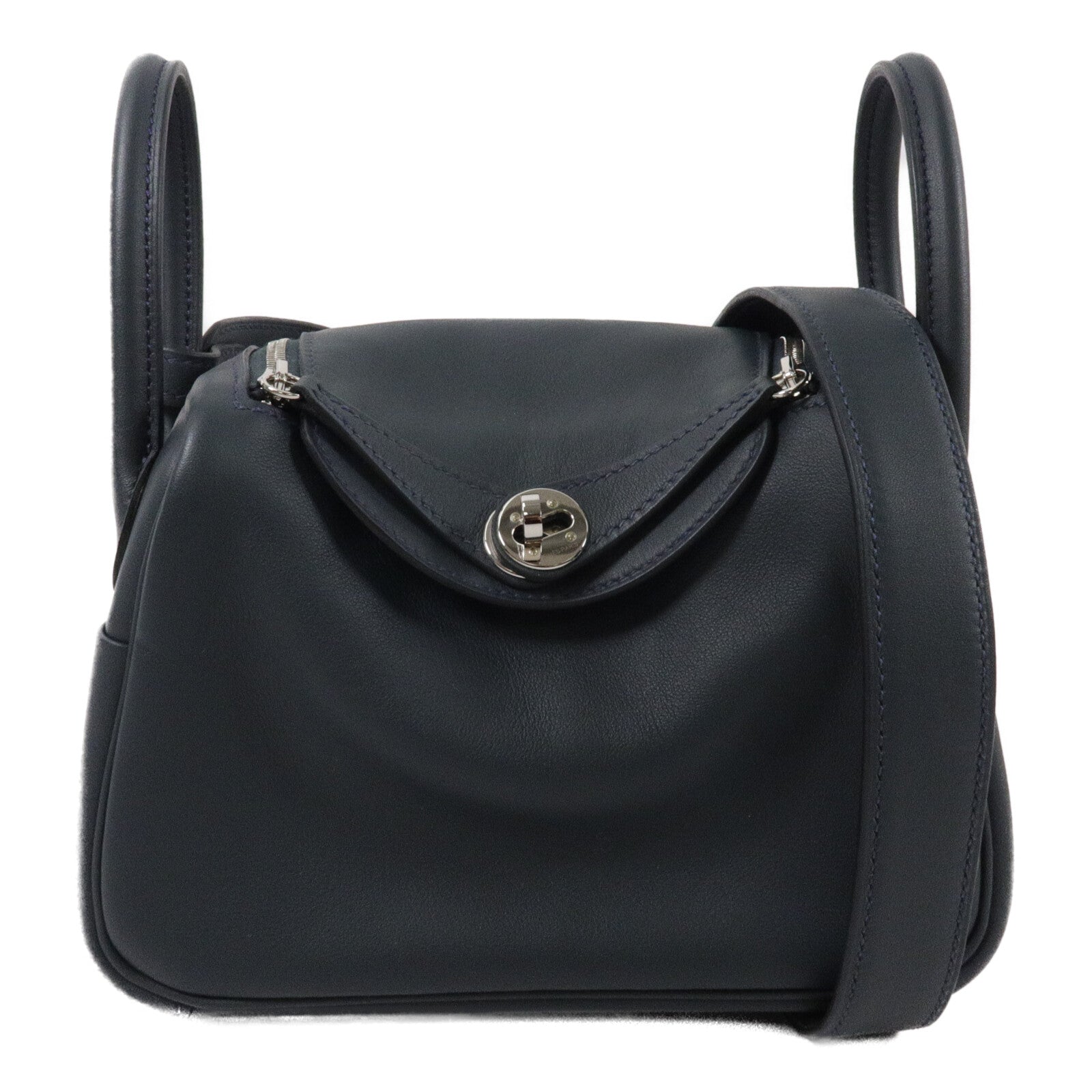 HERMES Swift皮革Mini Lindy手挽肩背兩用袋Vert Rousseau/Malach