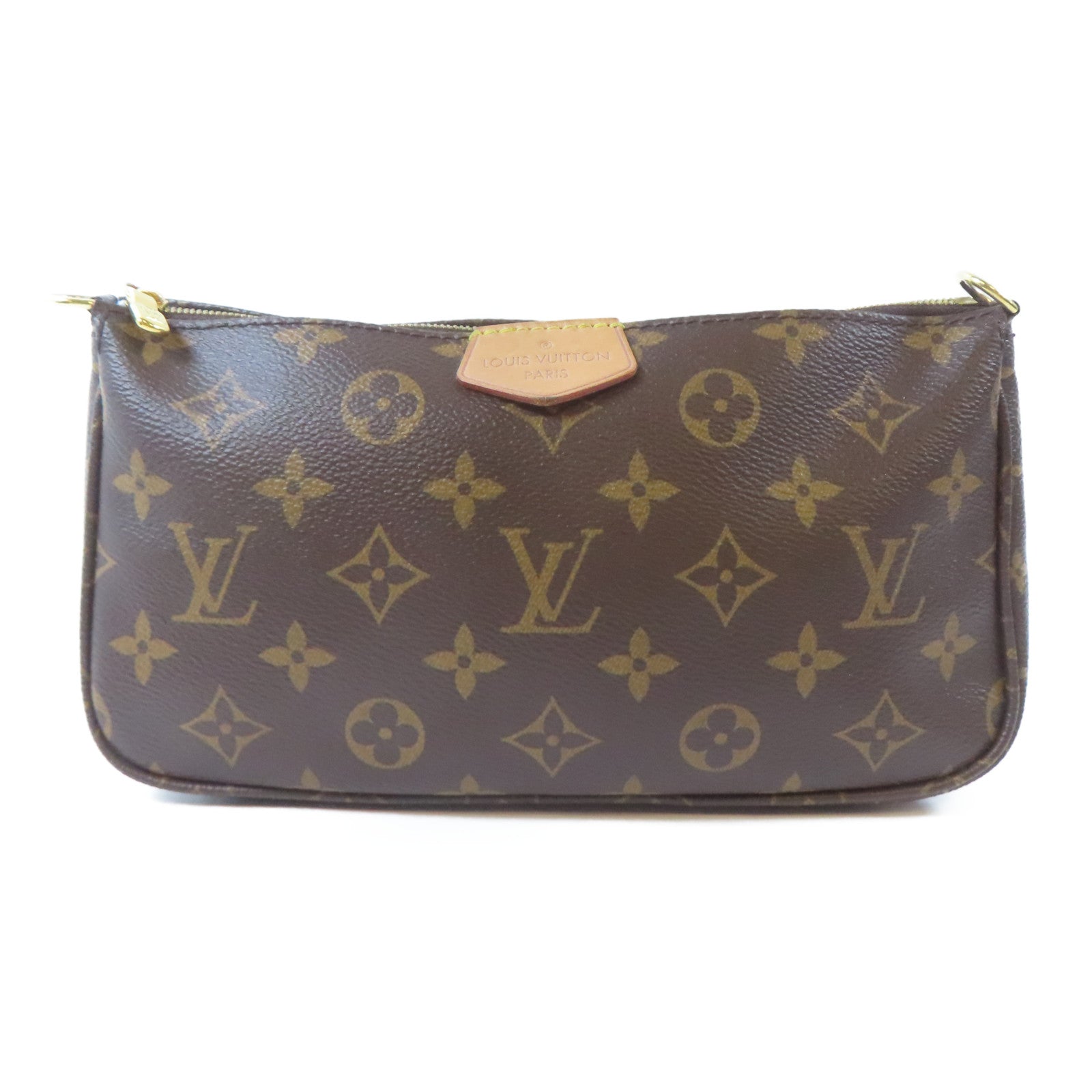 LOUIS VUITTON Monogram Multi Pochette Accessoires金扣手挽肩背兩用袋啡色