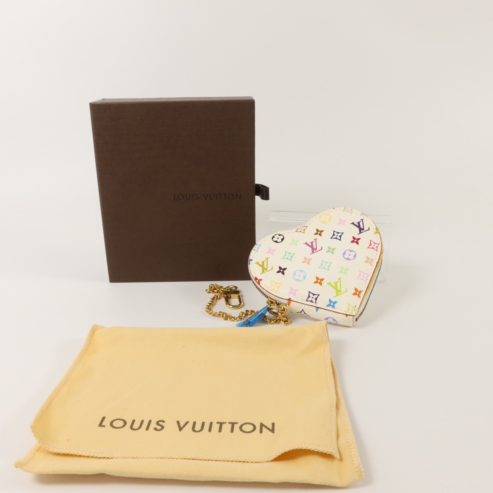 LOUIS VUITTON Monogram Multicolore Porte Monnaie Coeur金扣零錢包