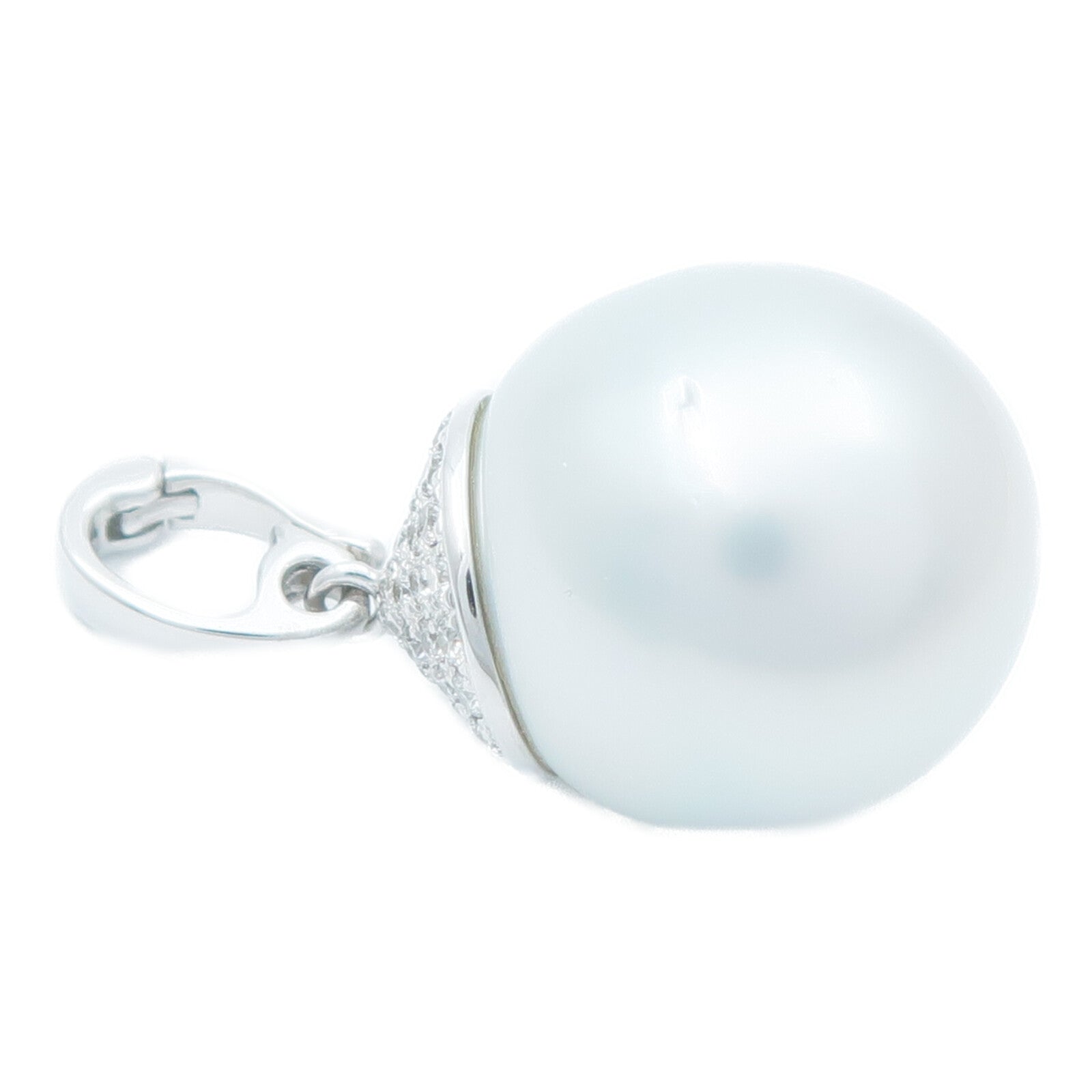 JEWELRY 18K白金Pearl Diamond Pendant Top珍珠/鑽石吊墜