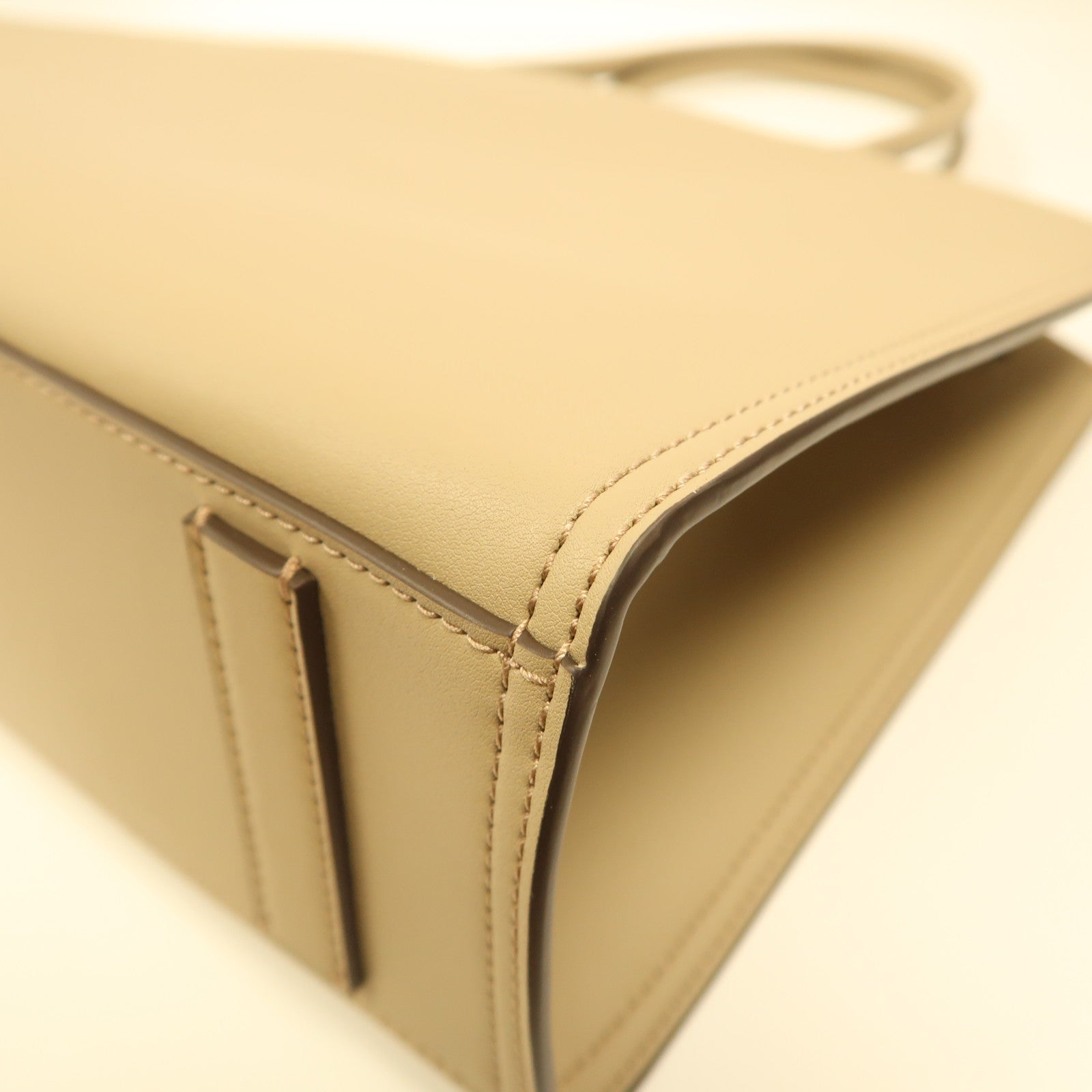 Tory Burch 牛皮皮革Shoulder Bag金扣手挽肩背兩用袋奶茶色