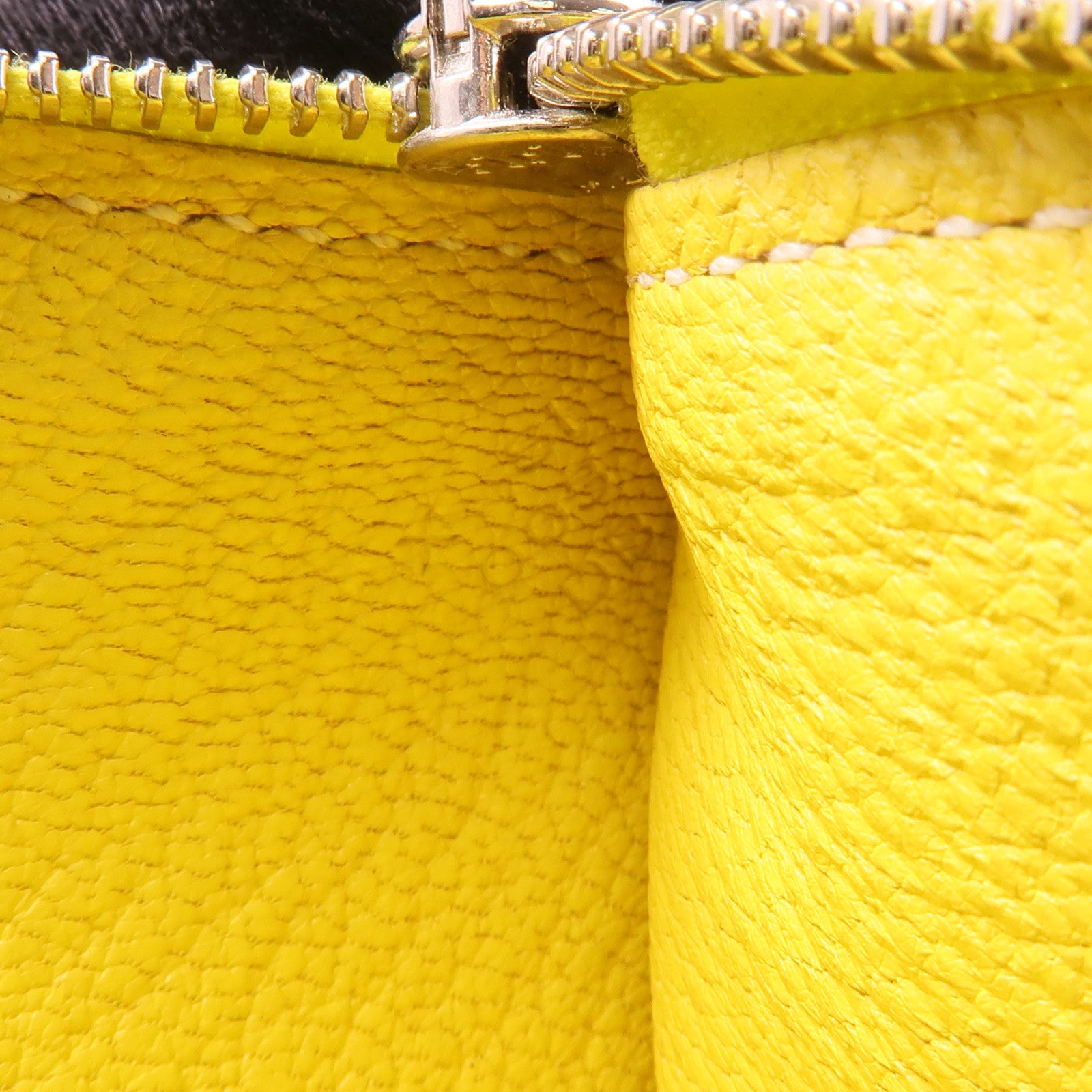 HERMES Chevre皮革Tutti Frutti Coin Case銀扣零錢包Lime/Canopee