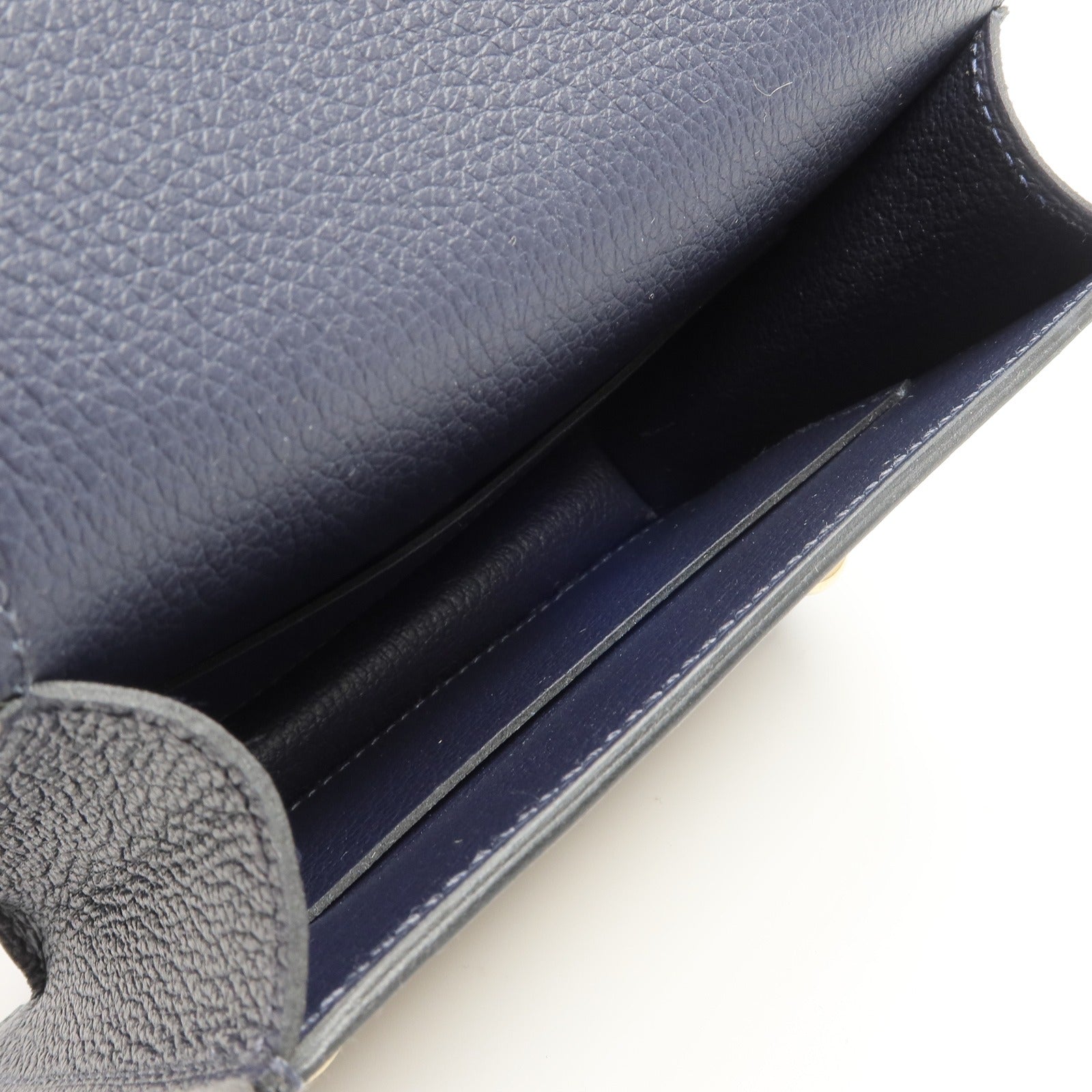 HERMES 【激減優惠】Evercolor皮革Roulis Slim Wallet錢包Bleu Nuit