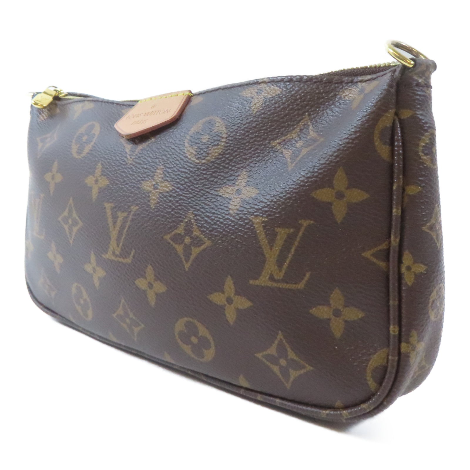 LOUIS VUITTON Monogram Multi Pochette Accessoires金扣手挽肩背兩用袋啡色