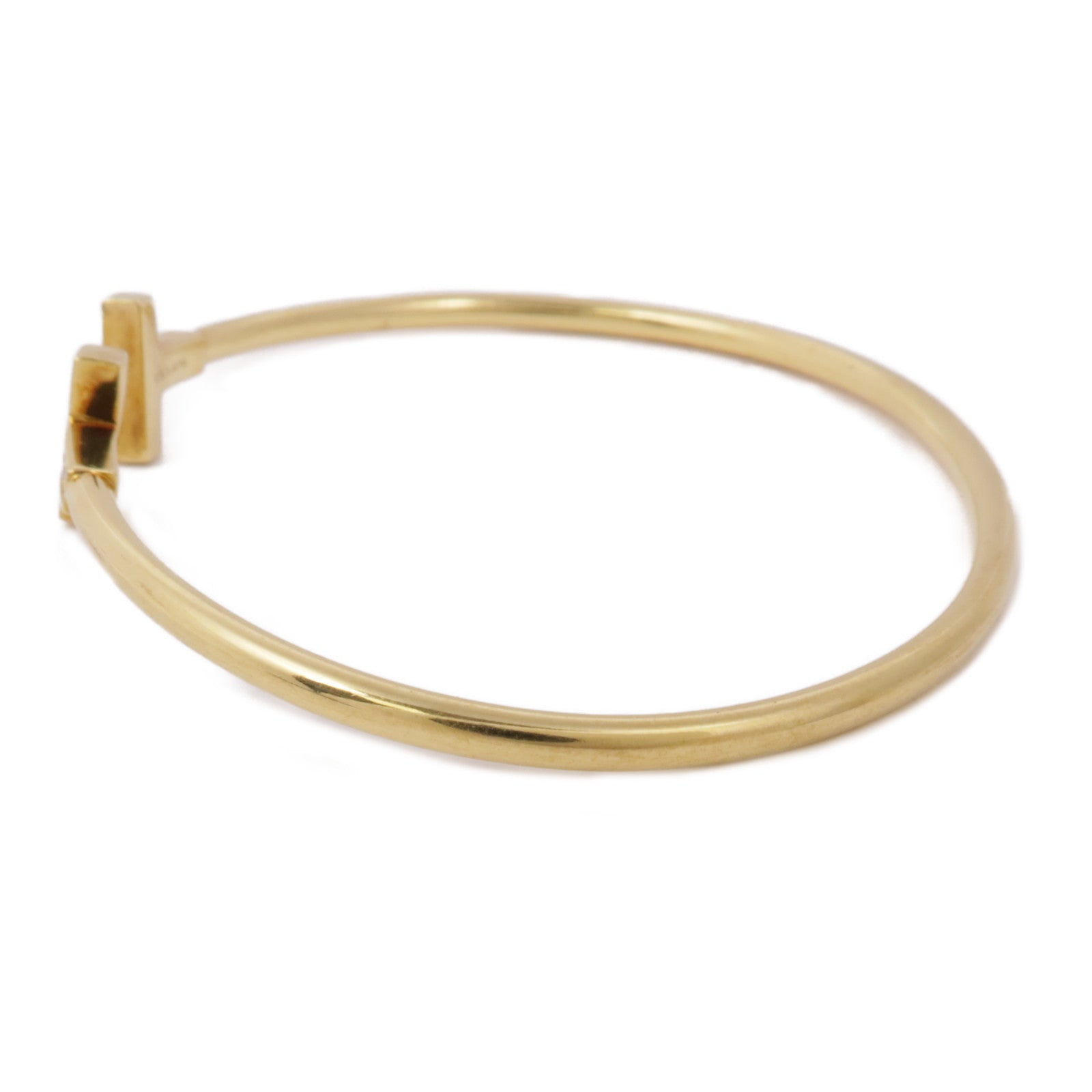 TIFFANY＆CO 18K黃金/鑽石T Wire Bracelet手鐲