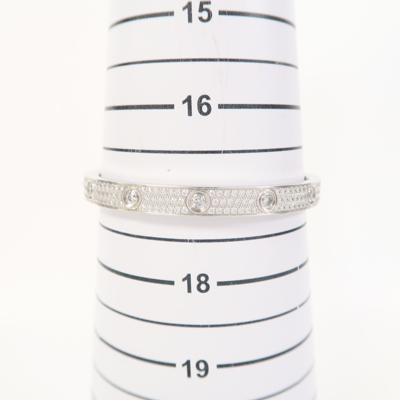 CARTIER 18K白金Love Bracelet Diamond鑽石手鐲