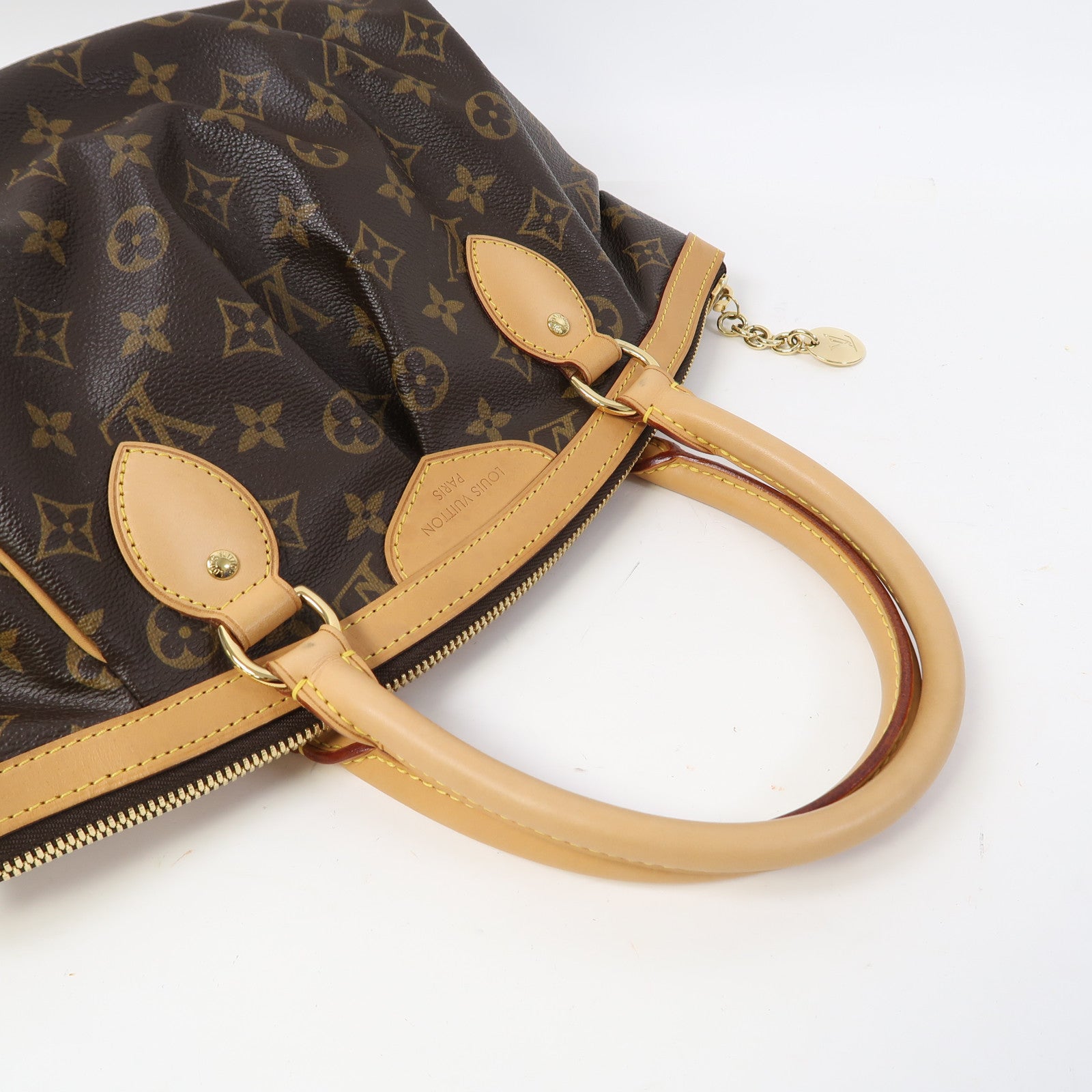LOUIS VUITTON Monogram Tivoli PM金扣手挽袋啡色