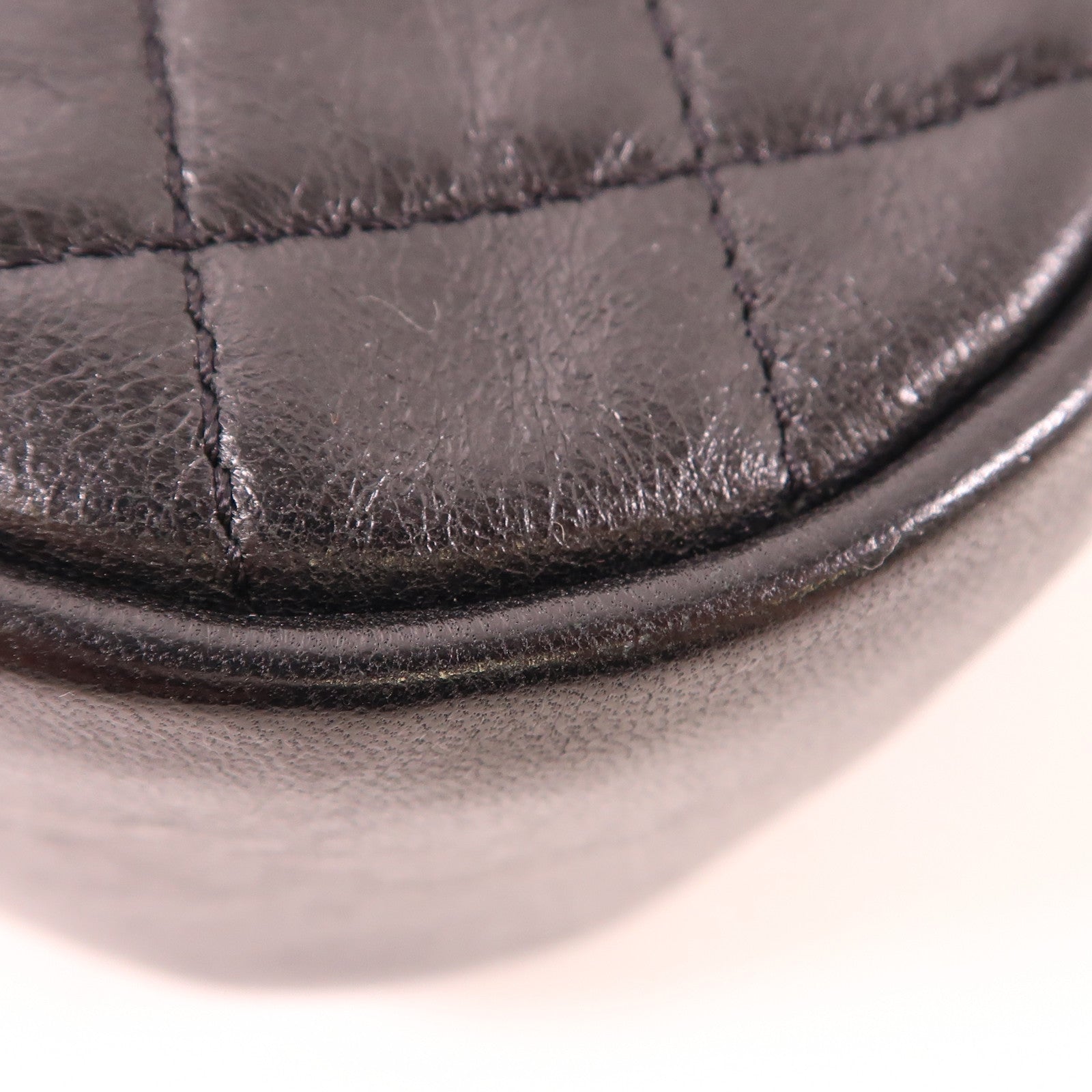 CHANEL CC GHW Quilted Curve Braided  Chain Shoulder Bag Lambskin Leather Navy