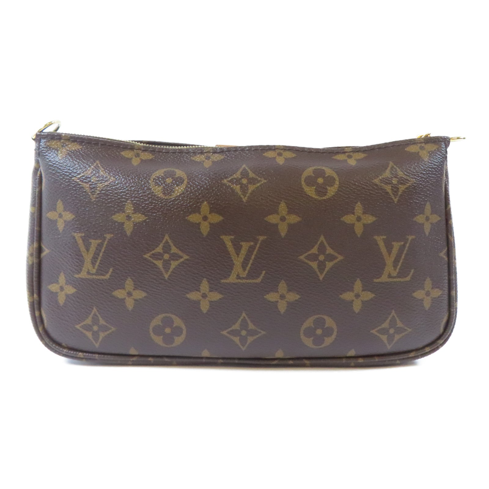 LOUIS VUITTON Monogram Multi Pochette Accessoires金扣手挽肩背兩用袋啡色