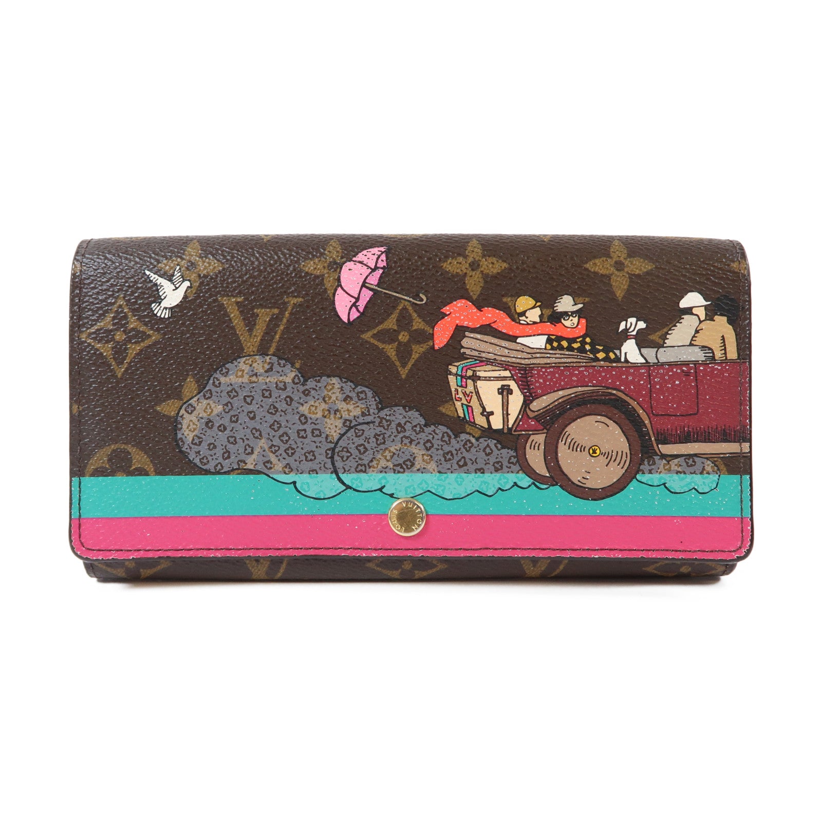 LOUIS VUITTON Monogram Sarah Wallet金扣長錢包啡色