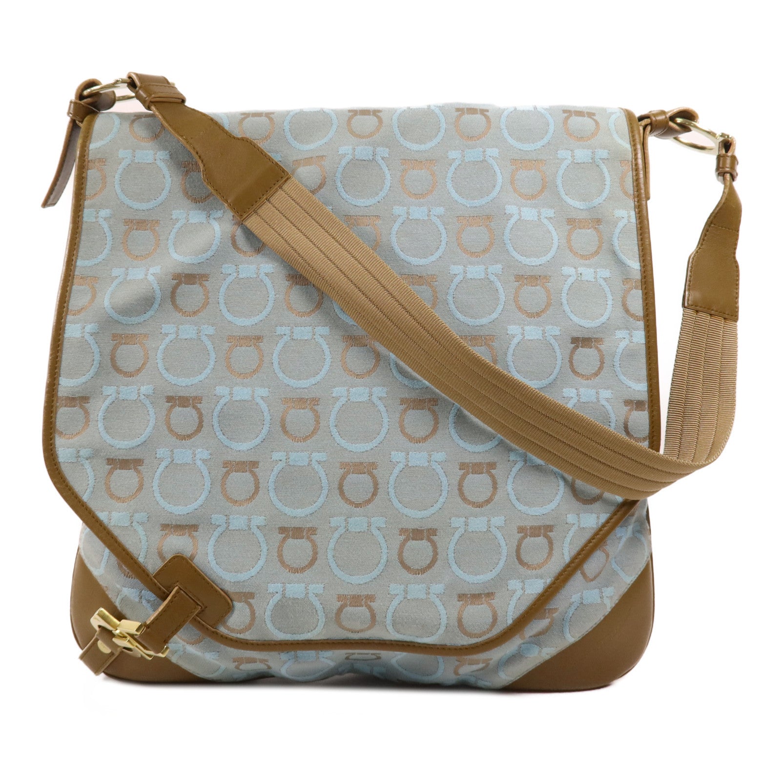 Salvatore Ferragamo 帆布Shoulder Bag金扣肩背袋