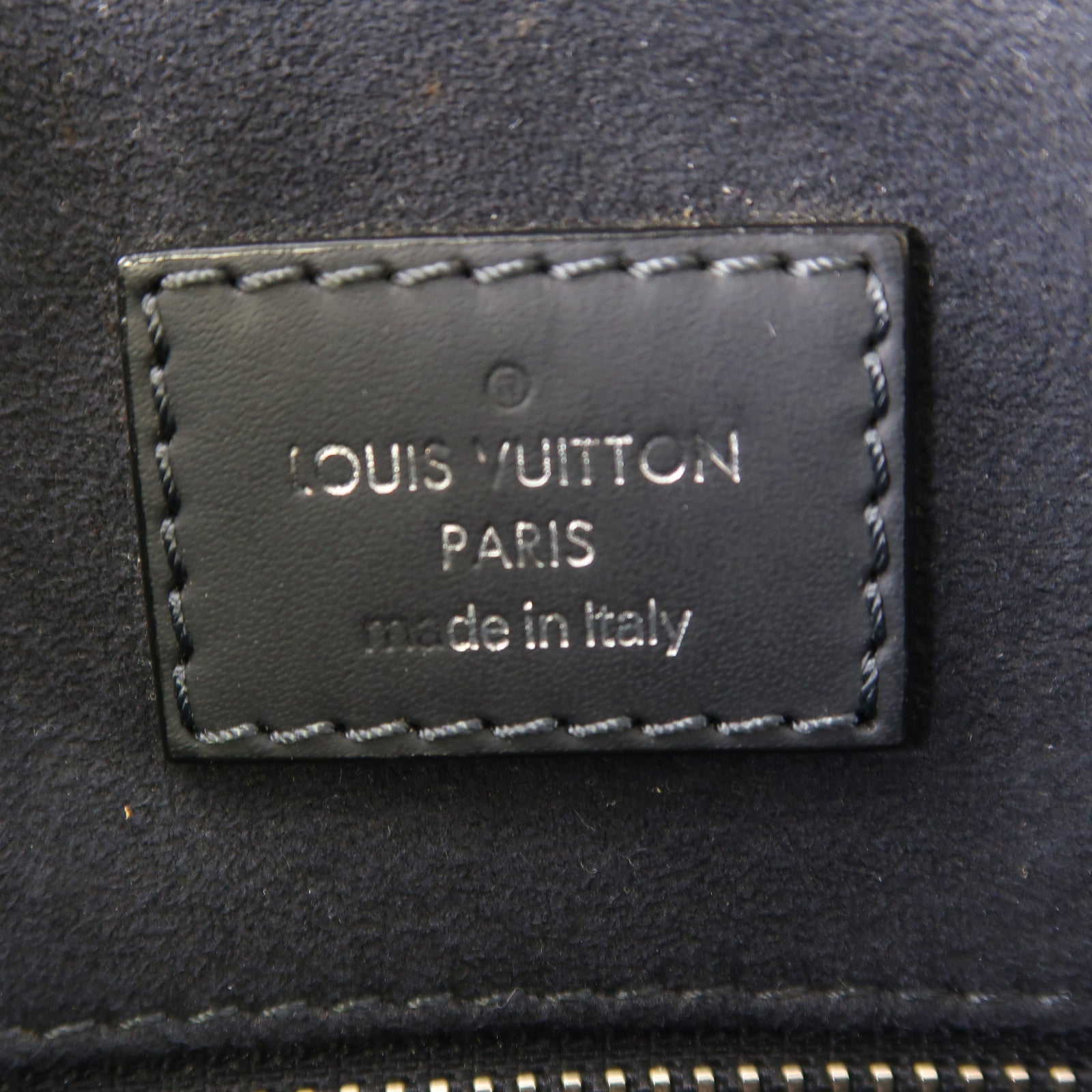 LOUIS VUITTON Damier Cobalt Greenwich銀扣手挽肩背兩用袋黑色/藍色