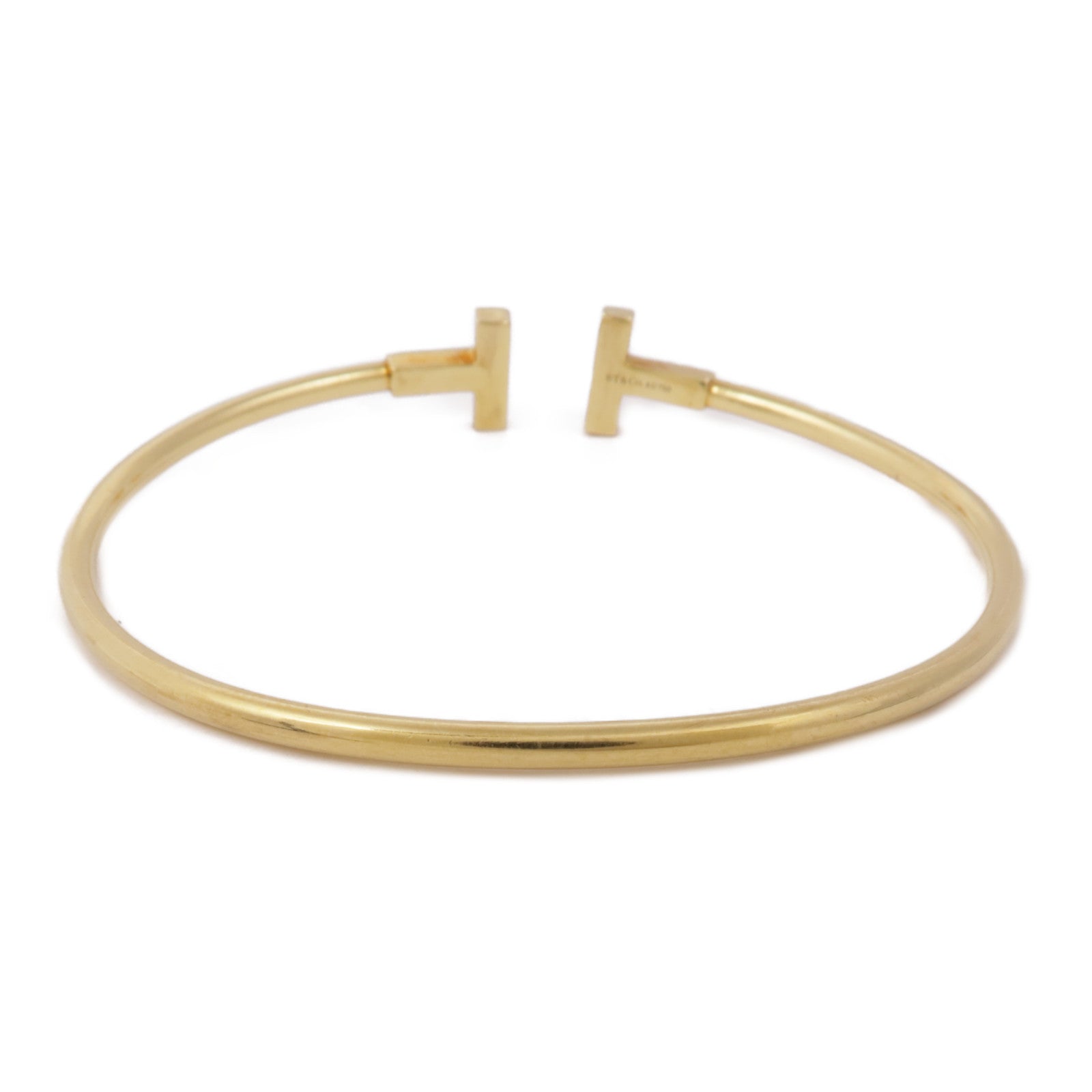 TIFFANY＆CO 18K黃金/鑽石T Wire Bracelet手鐲