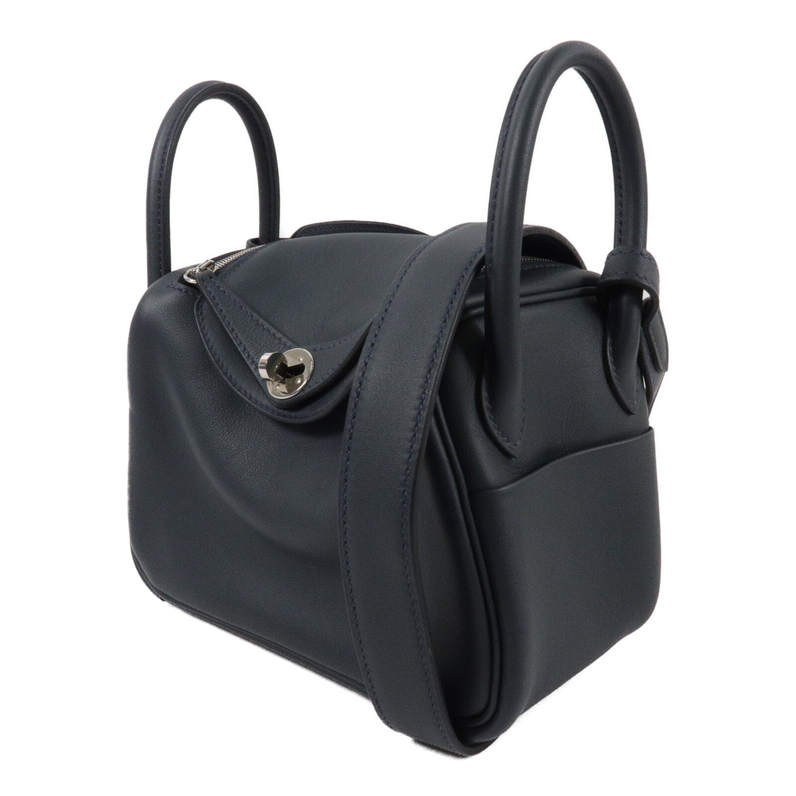 HERMES Swift皮革Mini Lindy手挽肩背兩用袋Vert Rousseau/Malach