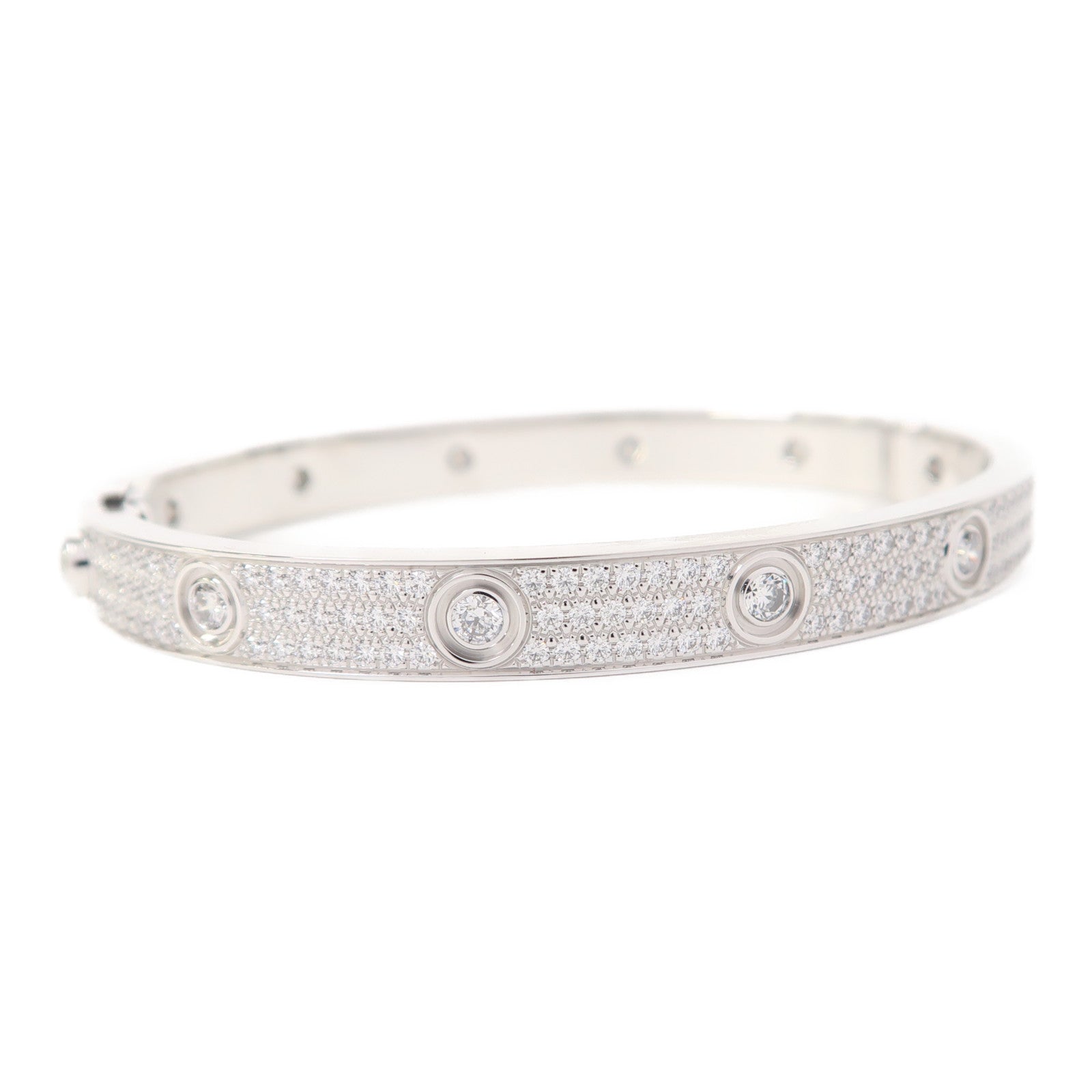 CARTIER 18K白金Love Bracelet Diamond鑽石手鐲