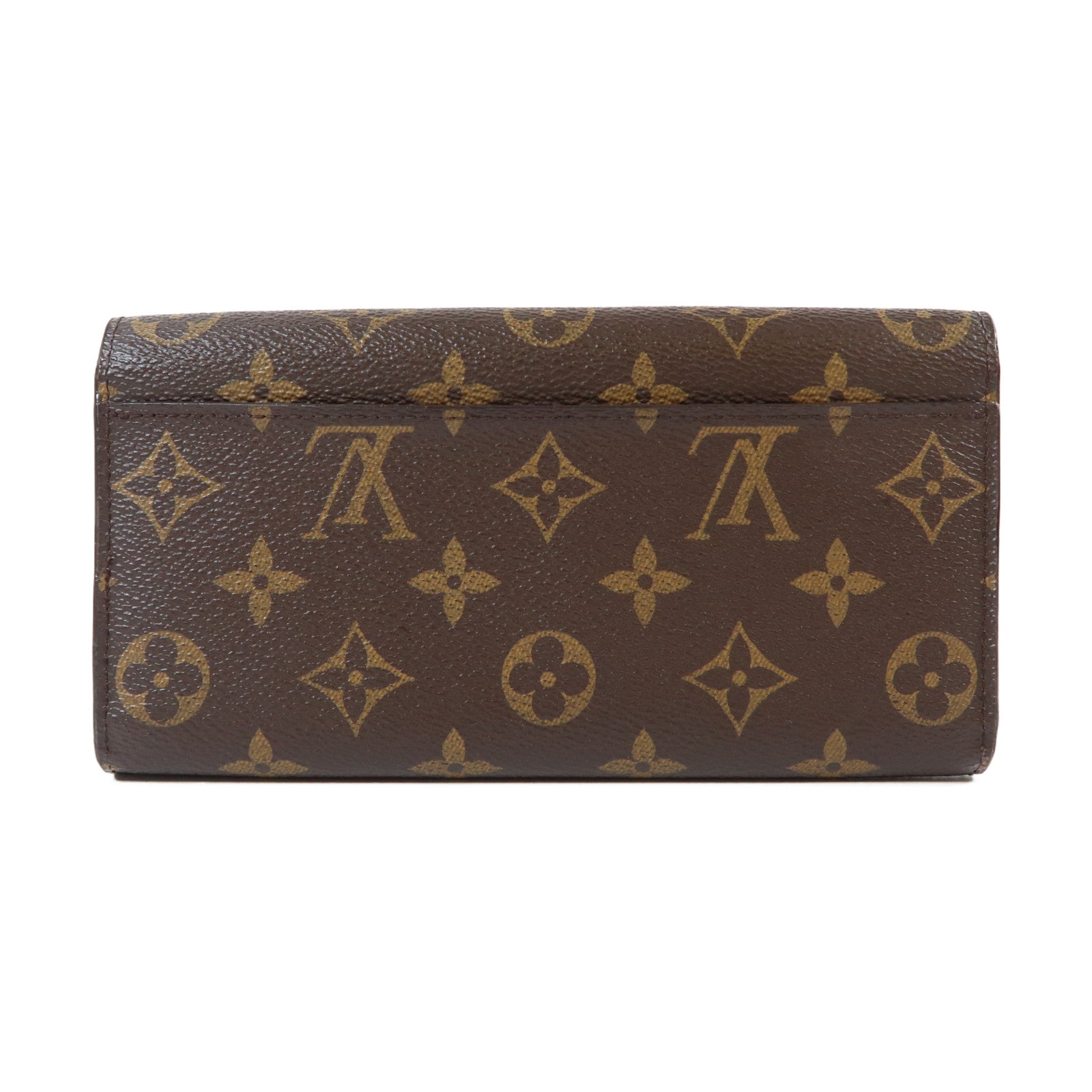 LOUIS VUITTON Monogram Sarah Wallet金扣長錢包啡色
