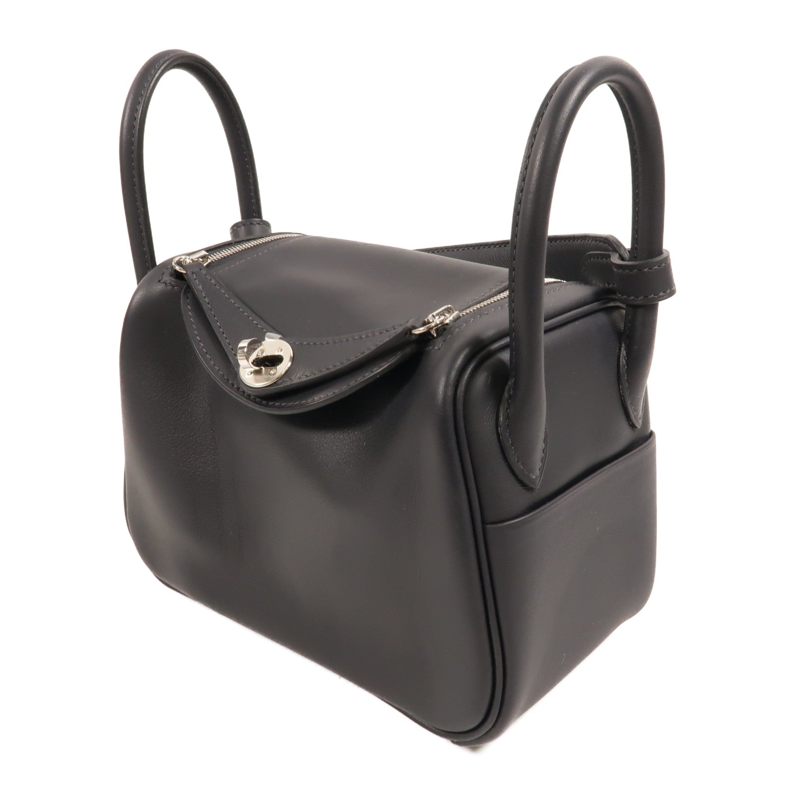 HERMES Swift皮革Mini Lindy金扣手挽肩背兩用袋Caban/Vert Vertigo