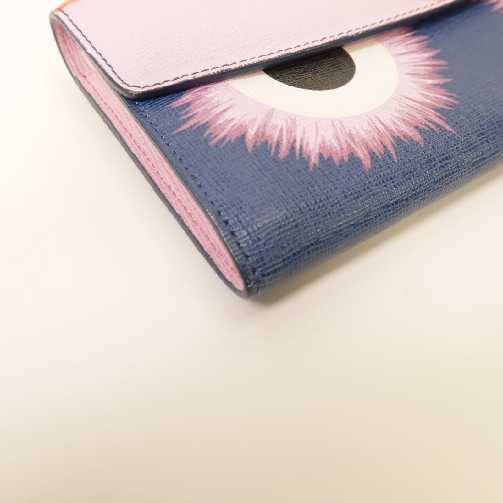 FENDI 【激減優惠】塗層帆布Long Wallet金扣長錢包藍色/粉紅色/紫色