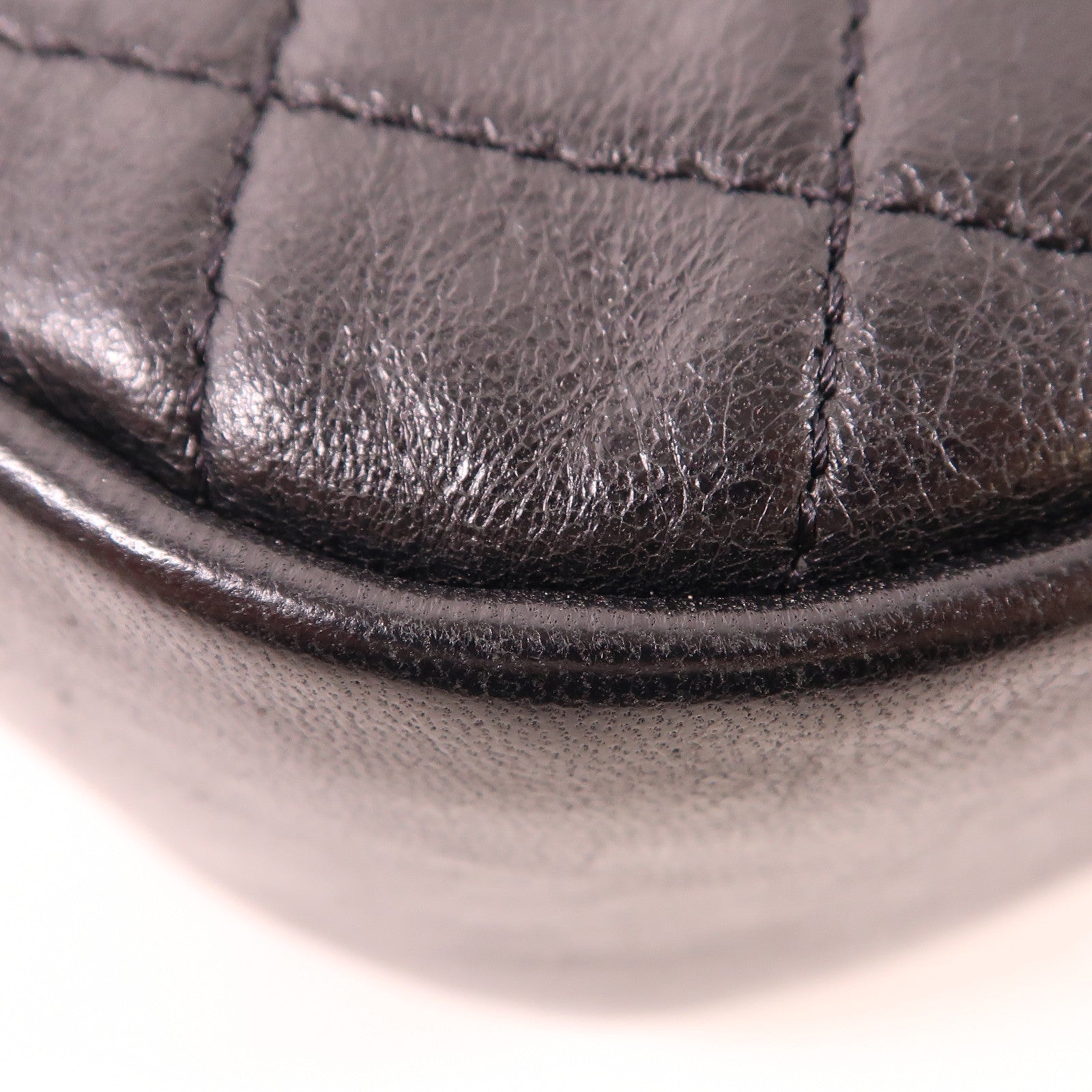 CHANEL CC GHW Quilted Curve Braided  Chain Shoulder Bag Lambskin Leather Navy