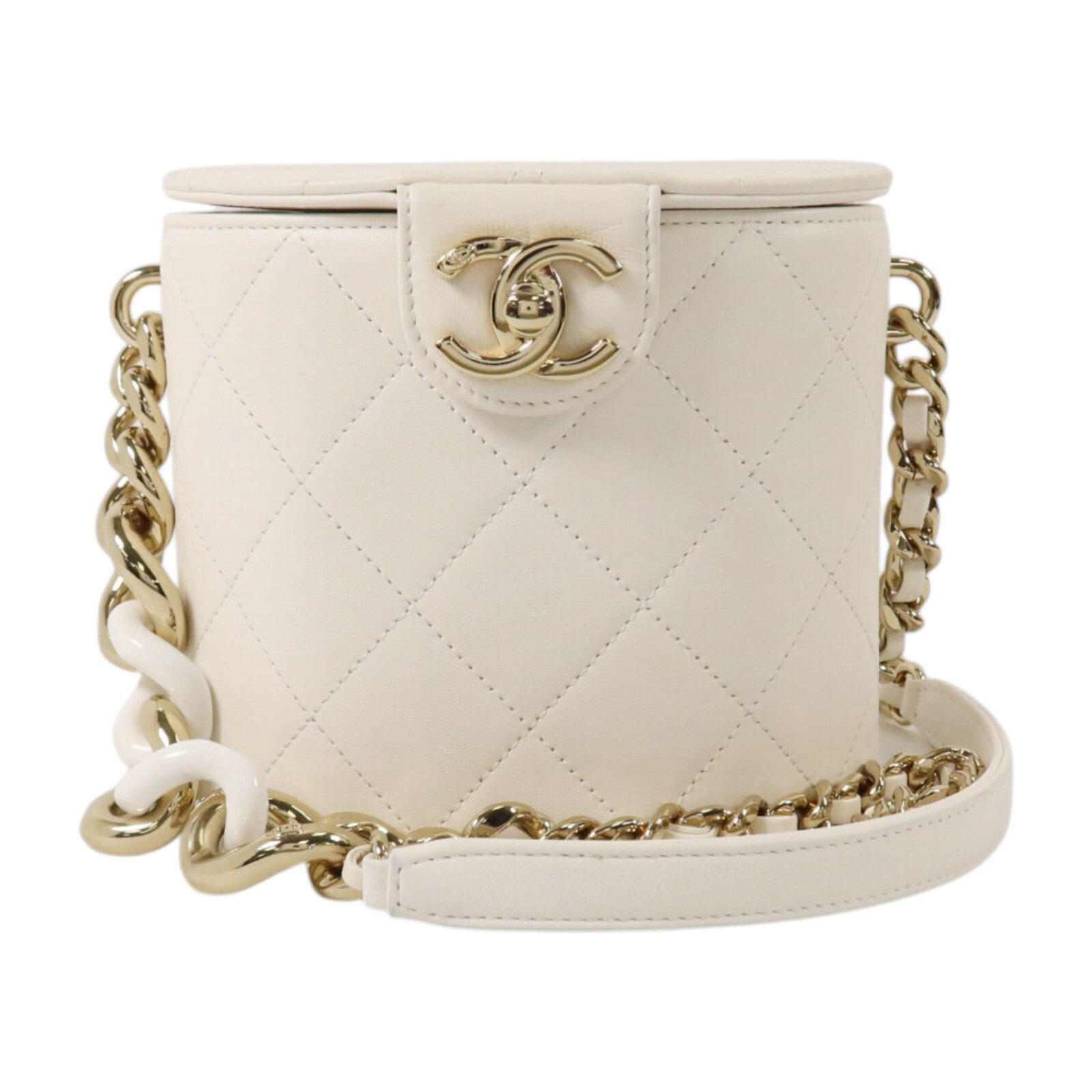 CHANEL 羊皮皮革Vanity Case金扣鏈帶肩背袋