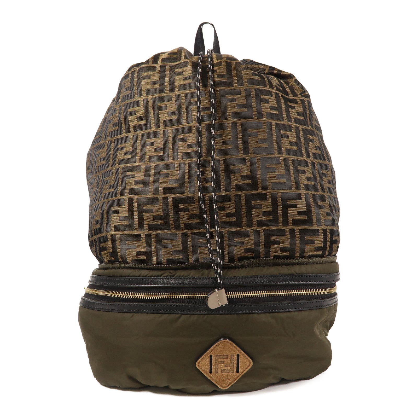 FENDI Waist Bag Backpack Nylon Brown