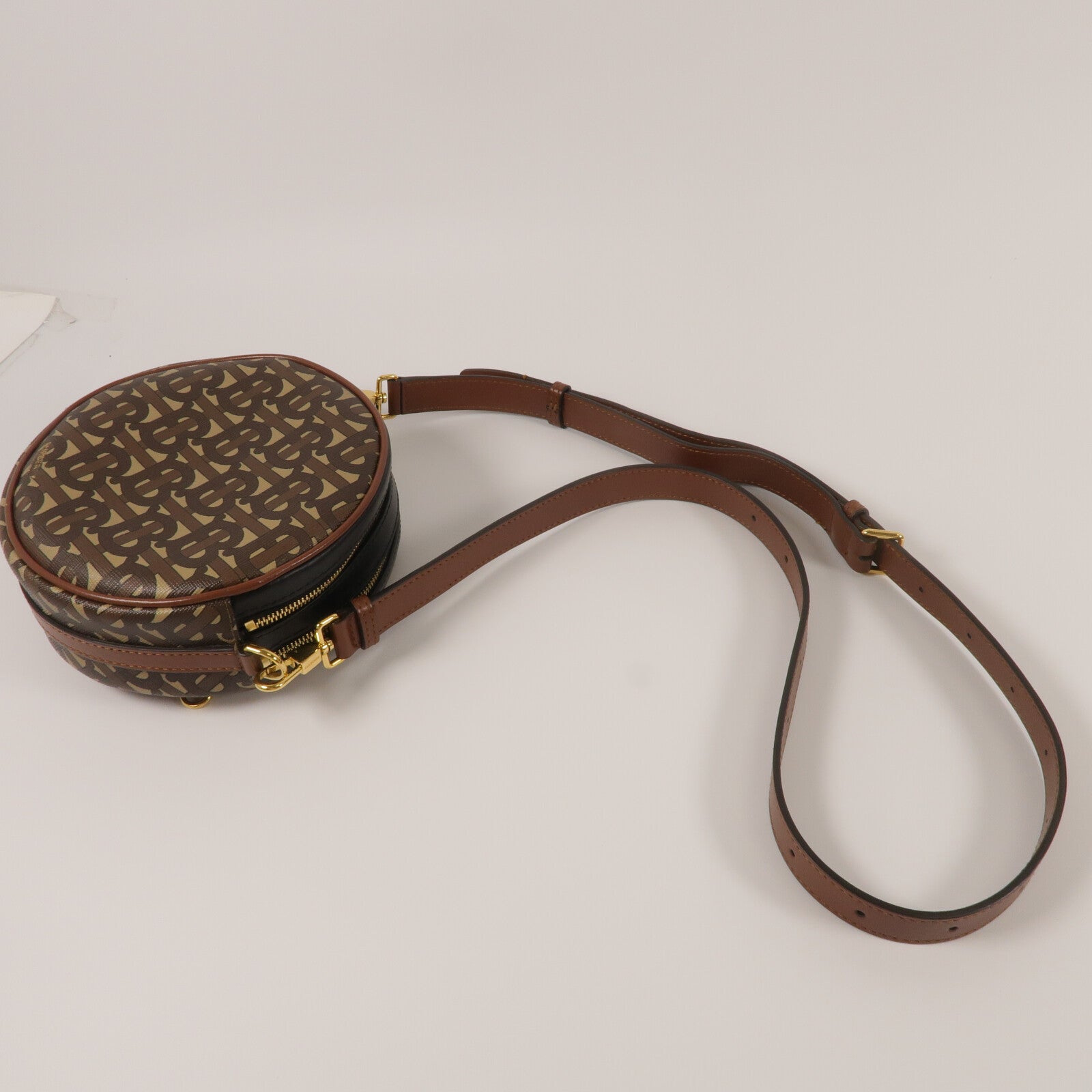 BURBERRY 塗層帆布/牛皮皮革Louise TB肩背袋