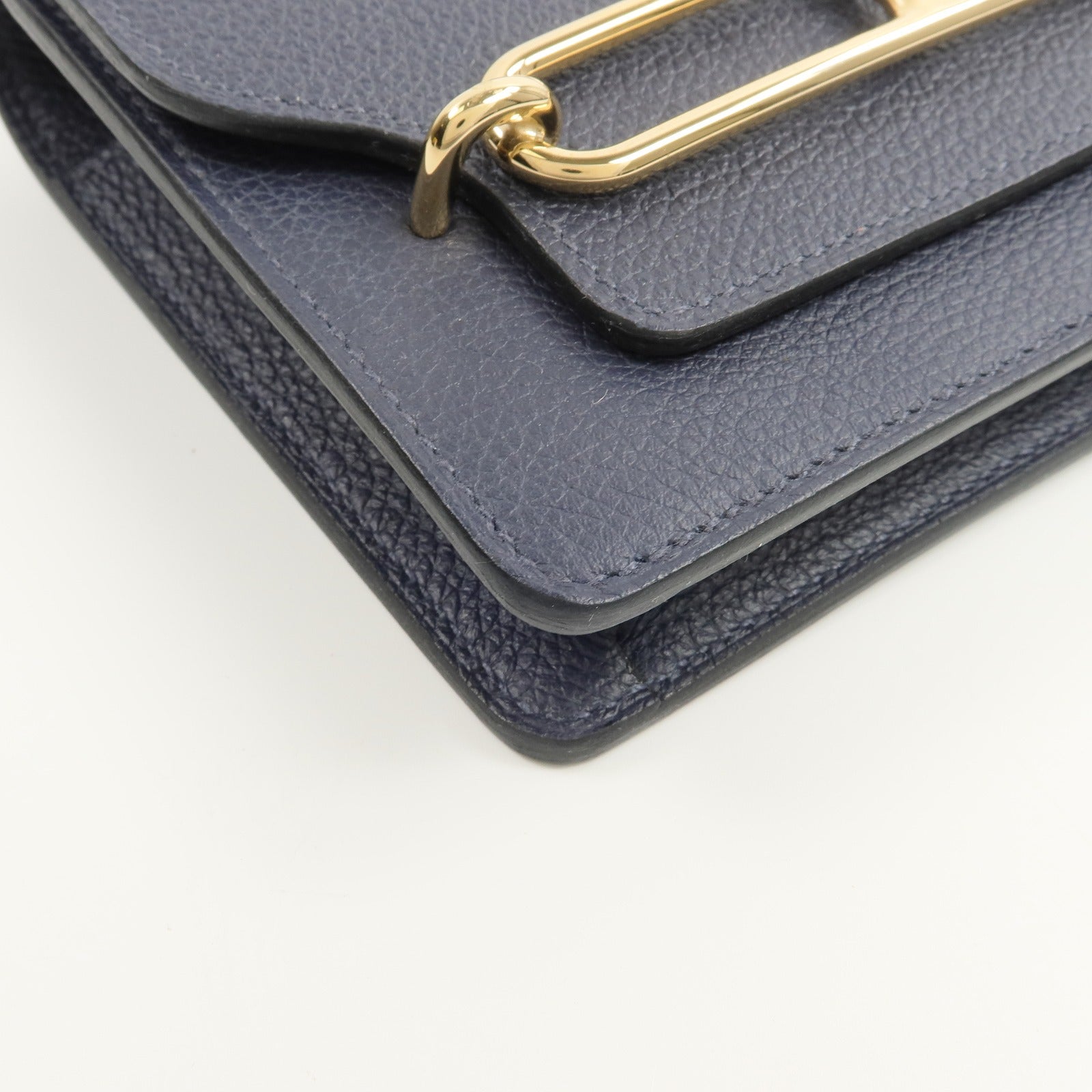 HERMES 【激減優惠】Evercolor皮革Roulis Slim Wallet錢包Bleu Nuit