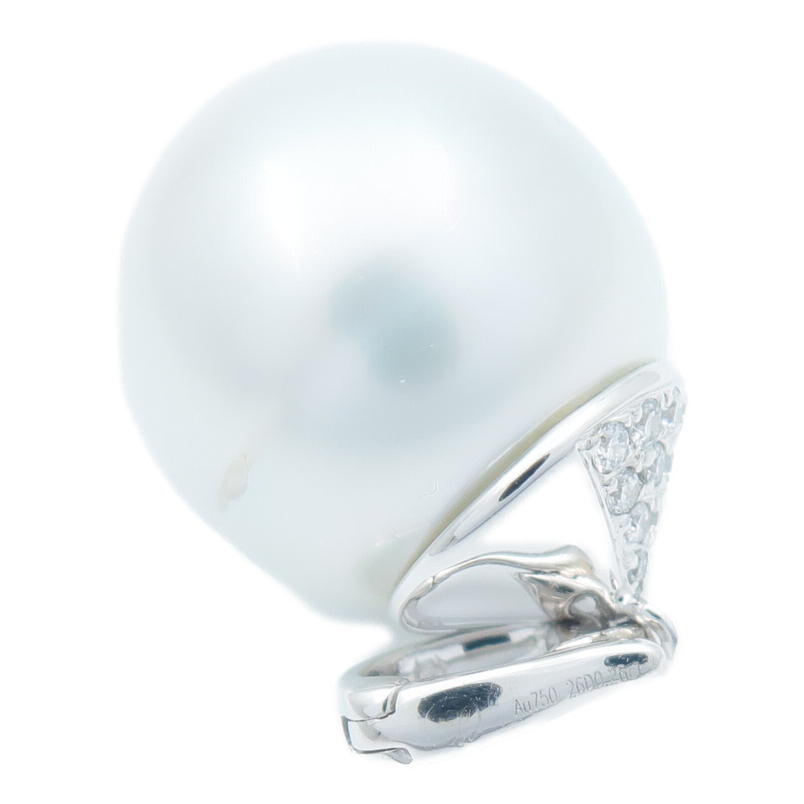 JEWELRY 18K白金Pearl Diamond Pendant Top珍珠/鑽石吊墜