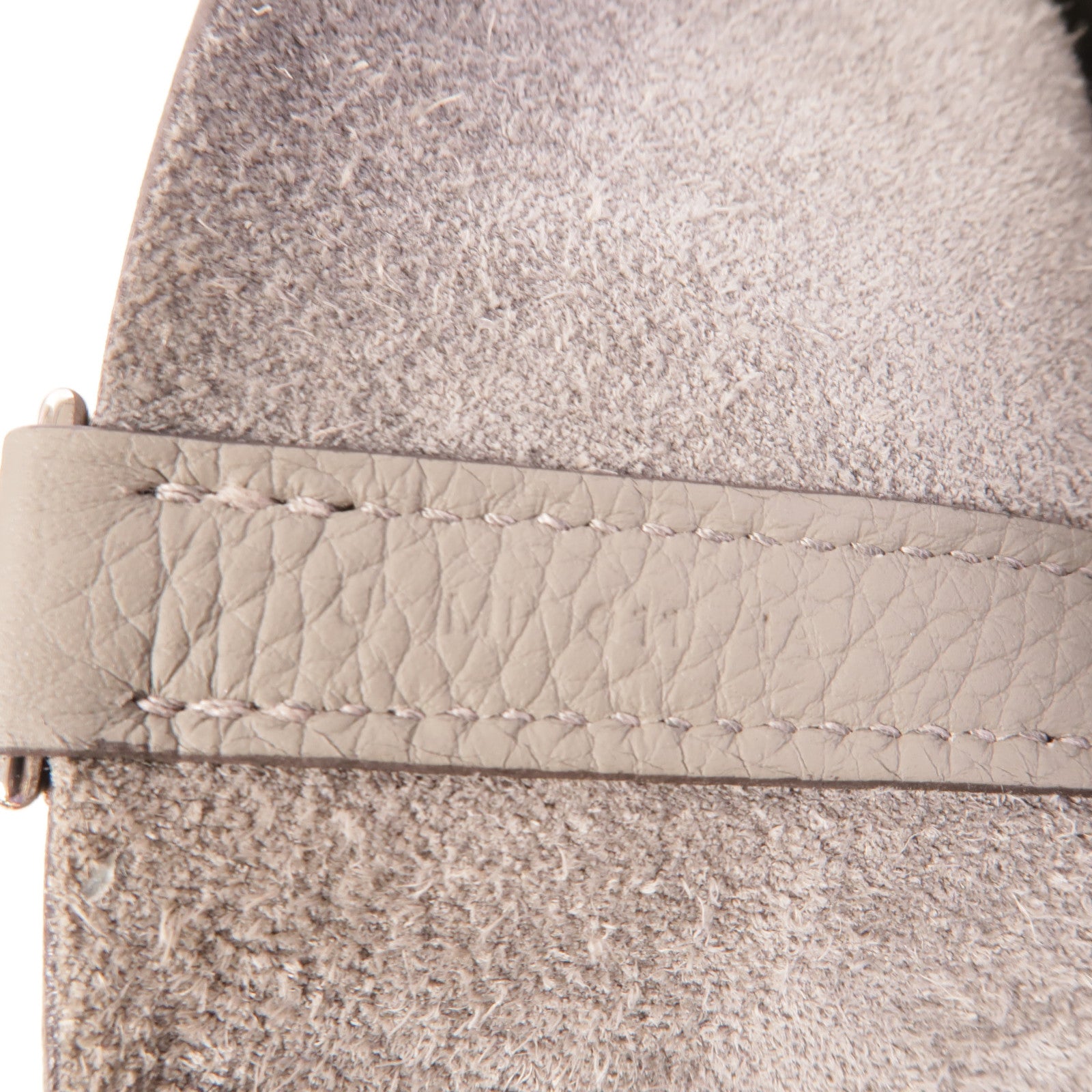 HERMES Clemence皮革Picotin PM手挽袋Gris Meyer