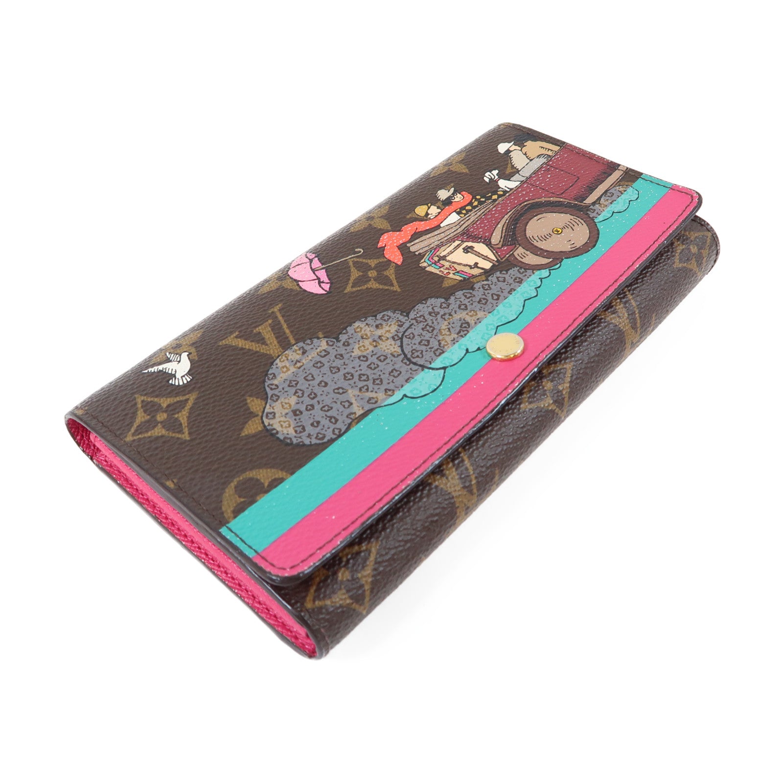 LOUIS VUITTON Monogram Sarah Wallet金扣長錢包啡色