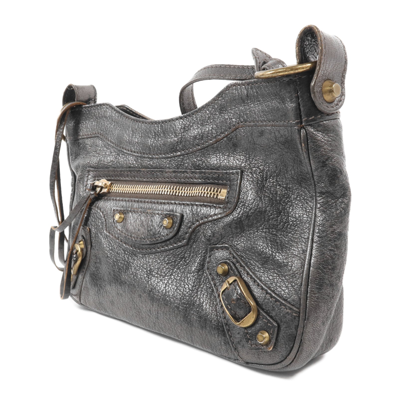 BALENCIAGA 羊皮皮革Classic Hip金扣肩背袋