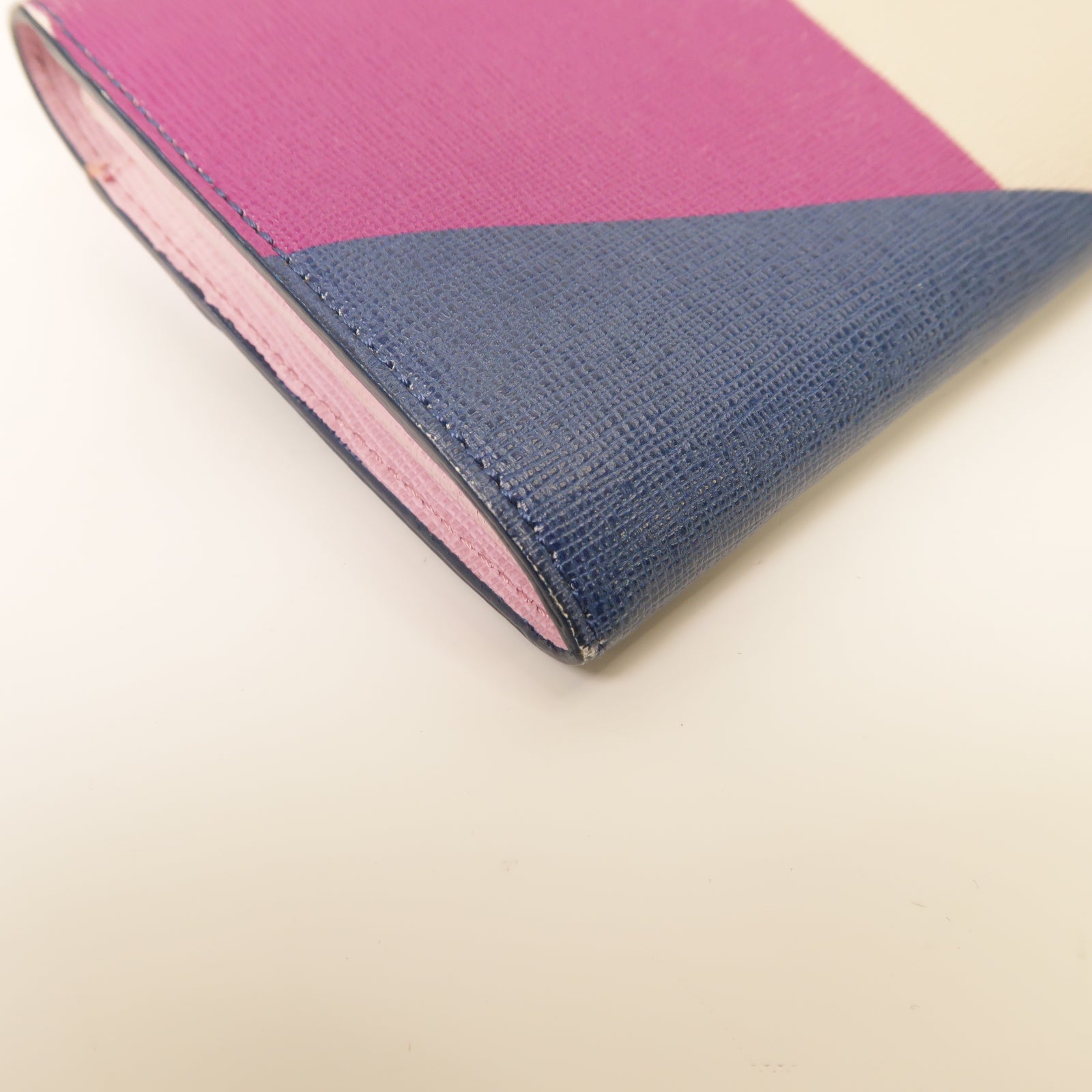 FENDI 【激減優惠】塗層帆布Long Wallet金扣長錢包藍色/粉紅色/紫色