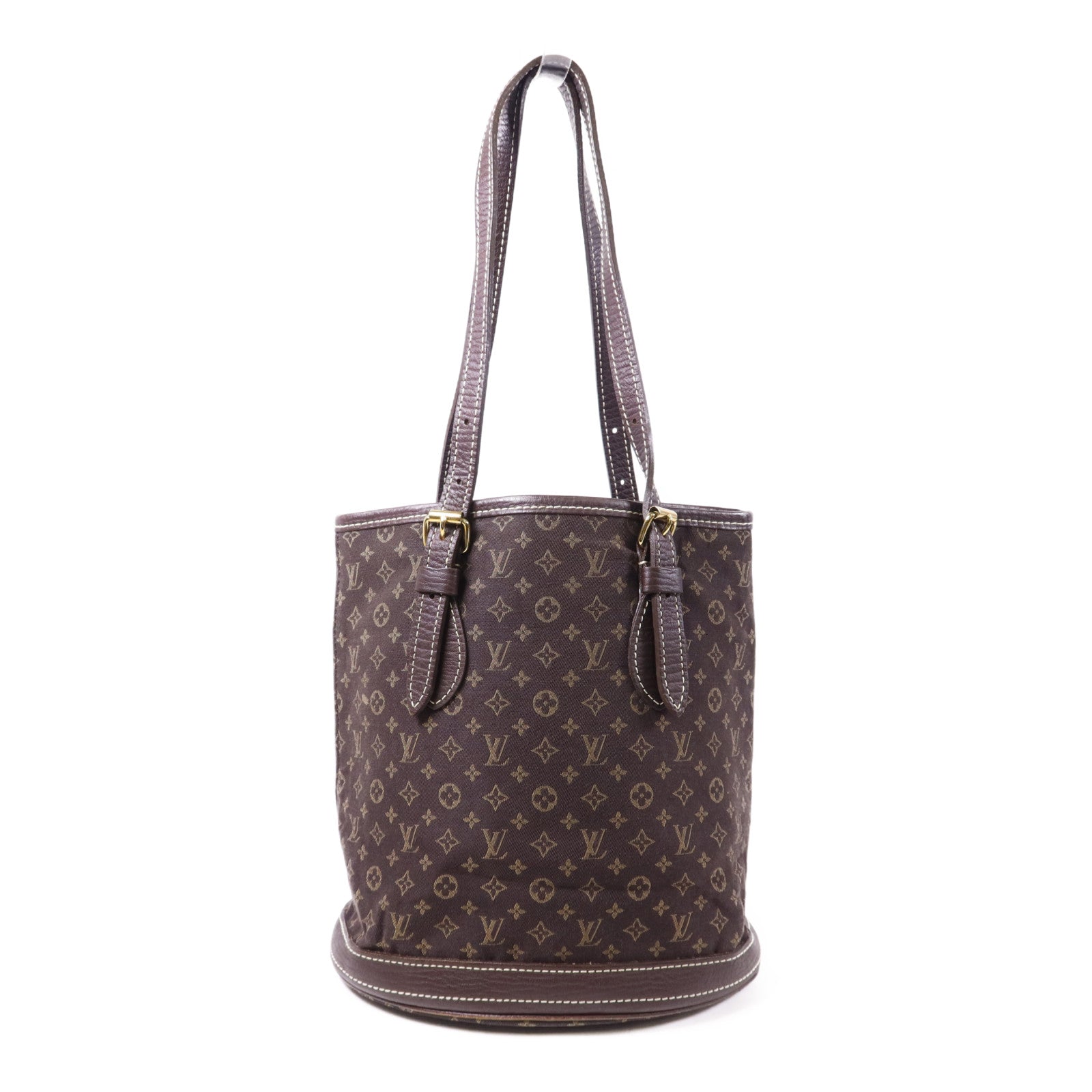 LOUIS VUITTON Monogram Mini Lin Bucket PM金扣肩背袋